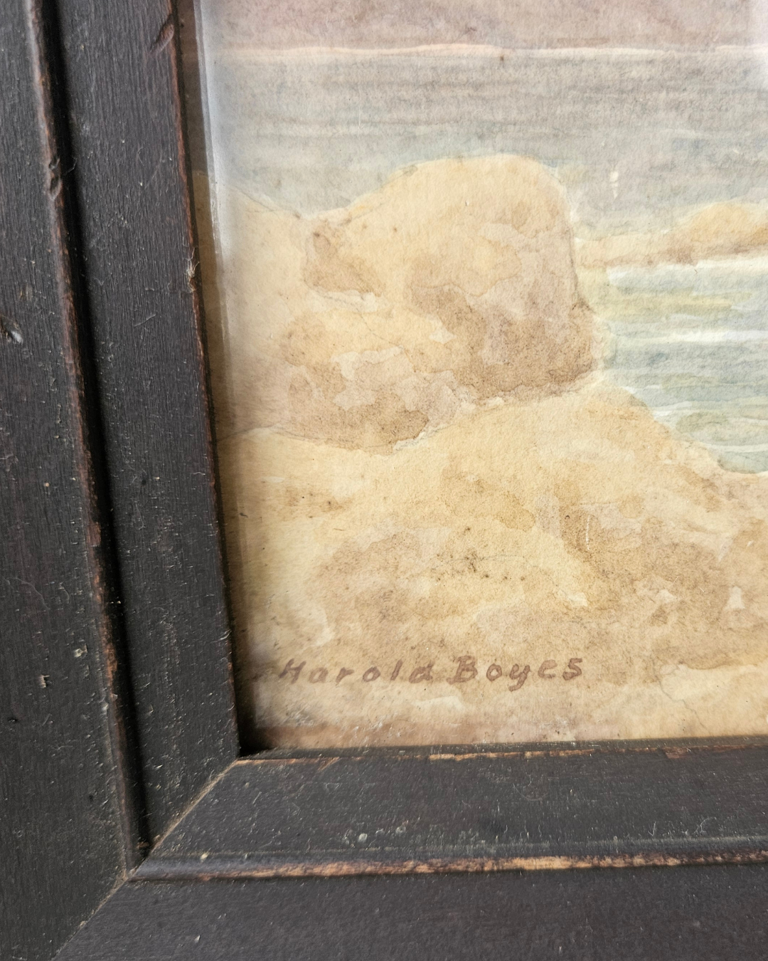 Vintage wooden framed seascape