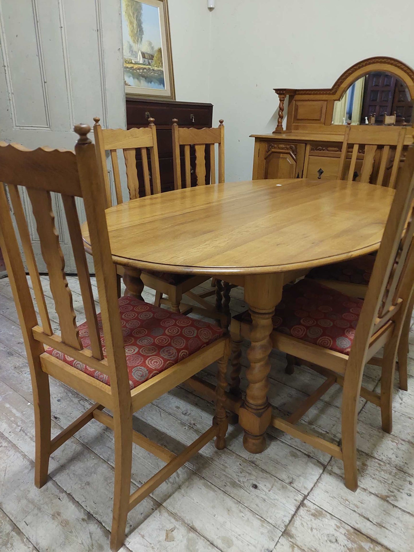 Oak dining room suite