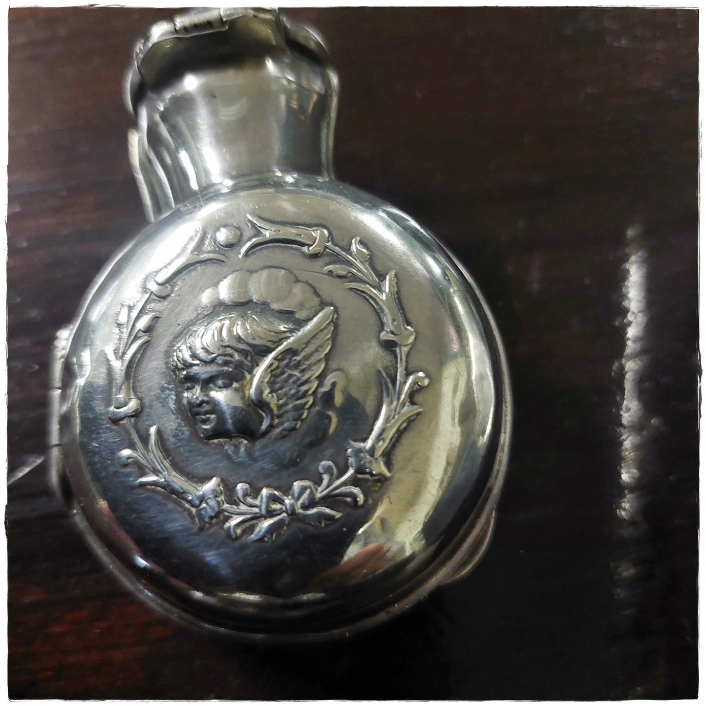 Hallmarked silver perfume bottle and bottle cover