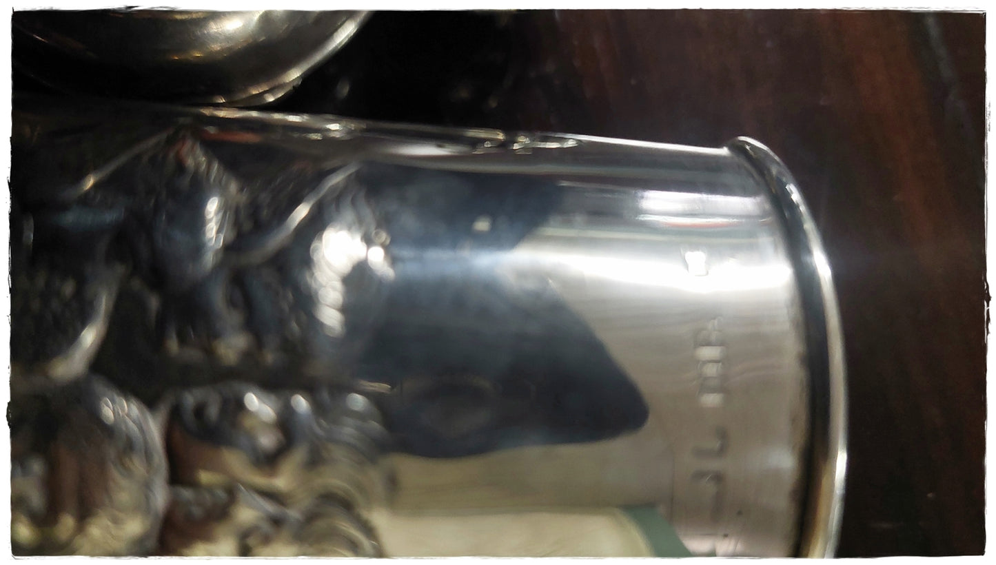 Hallmarked silver perfume bottle and bottle cover