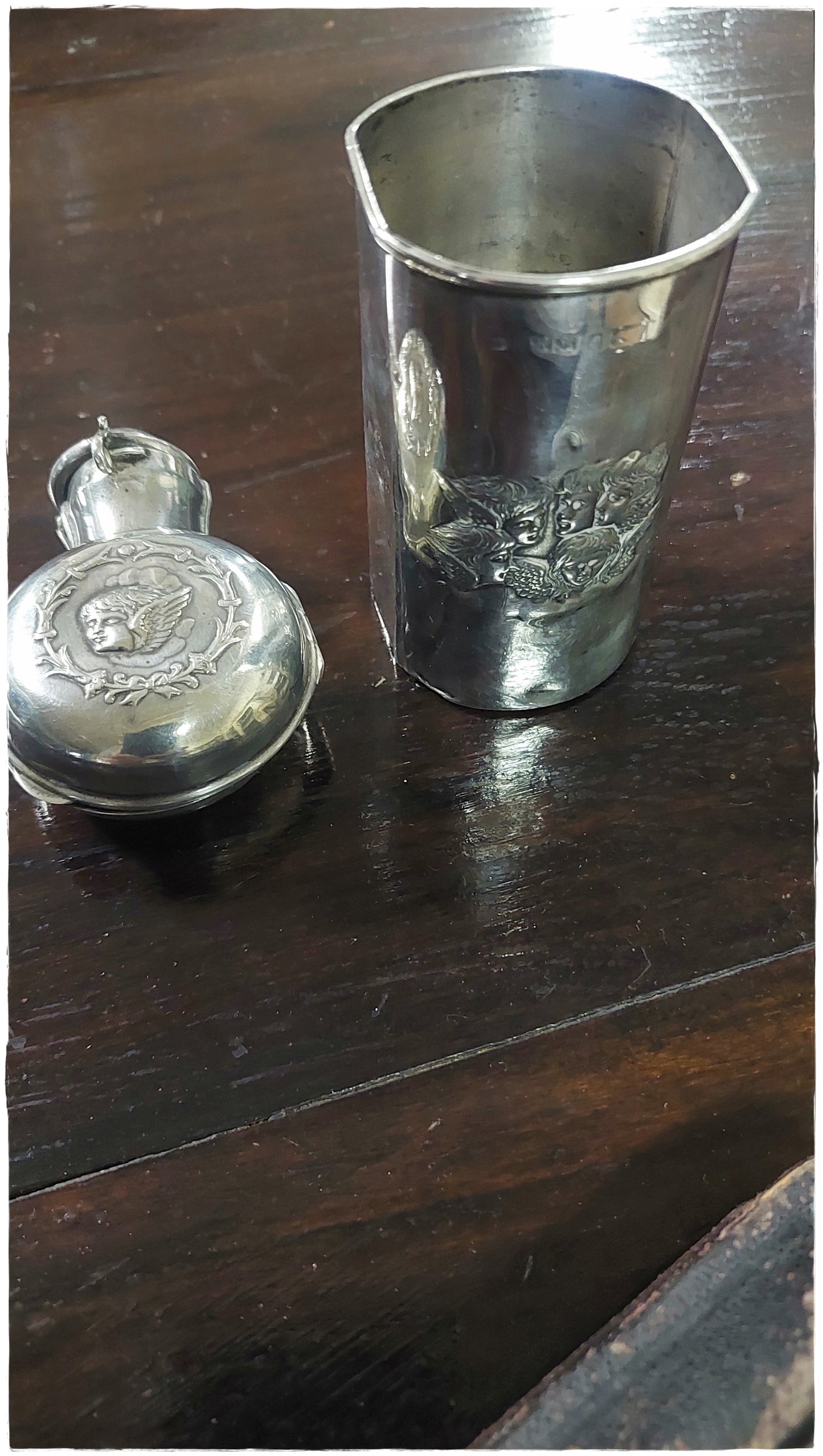 Hallmarked silver perfume bottle and bottle cover