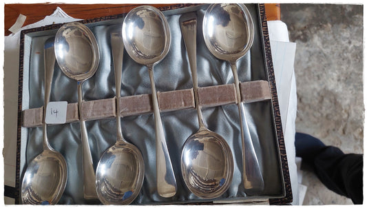 Boxed set of soup spoons