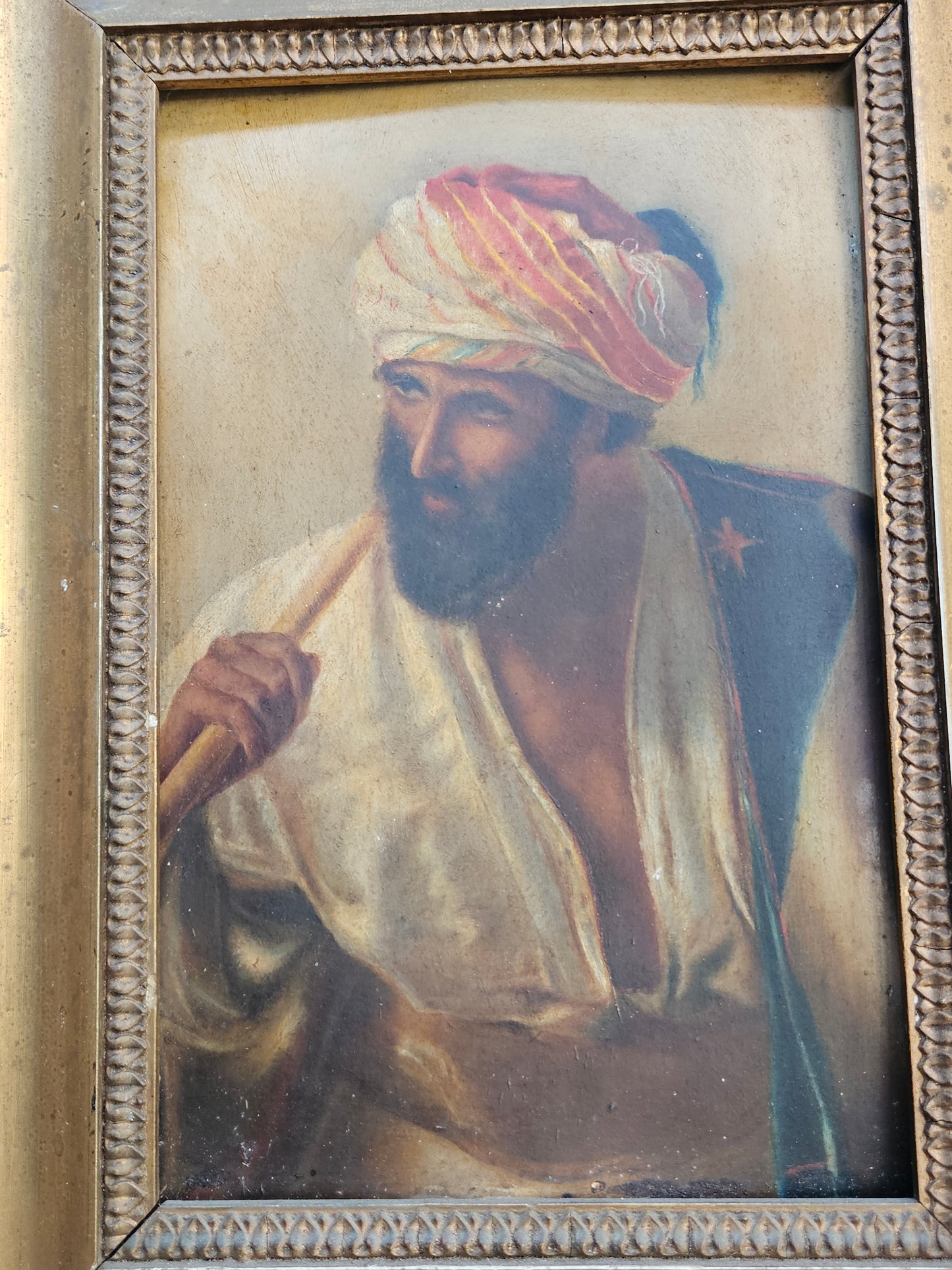 Portrait of a man painting