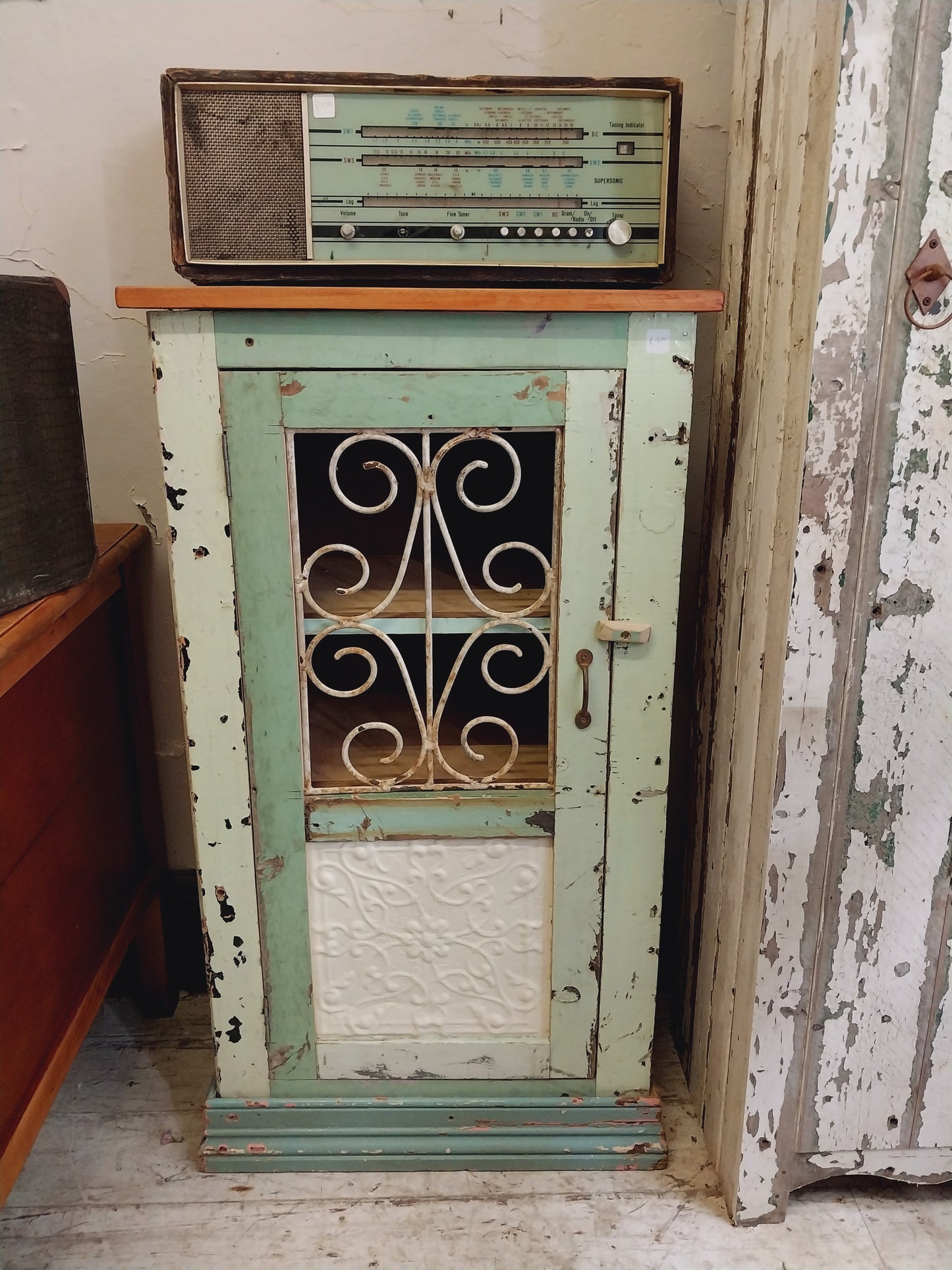 Rustic green cupboard