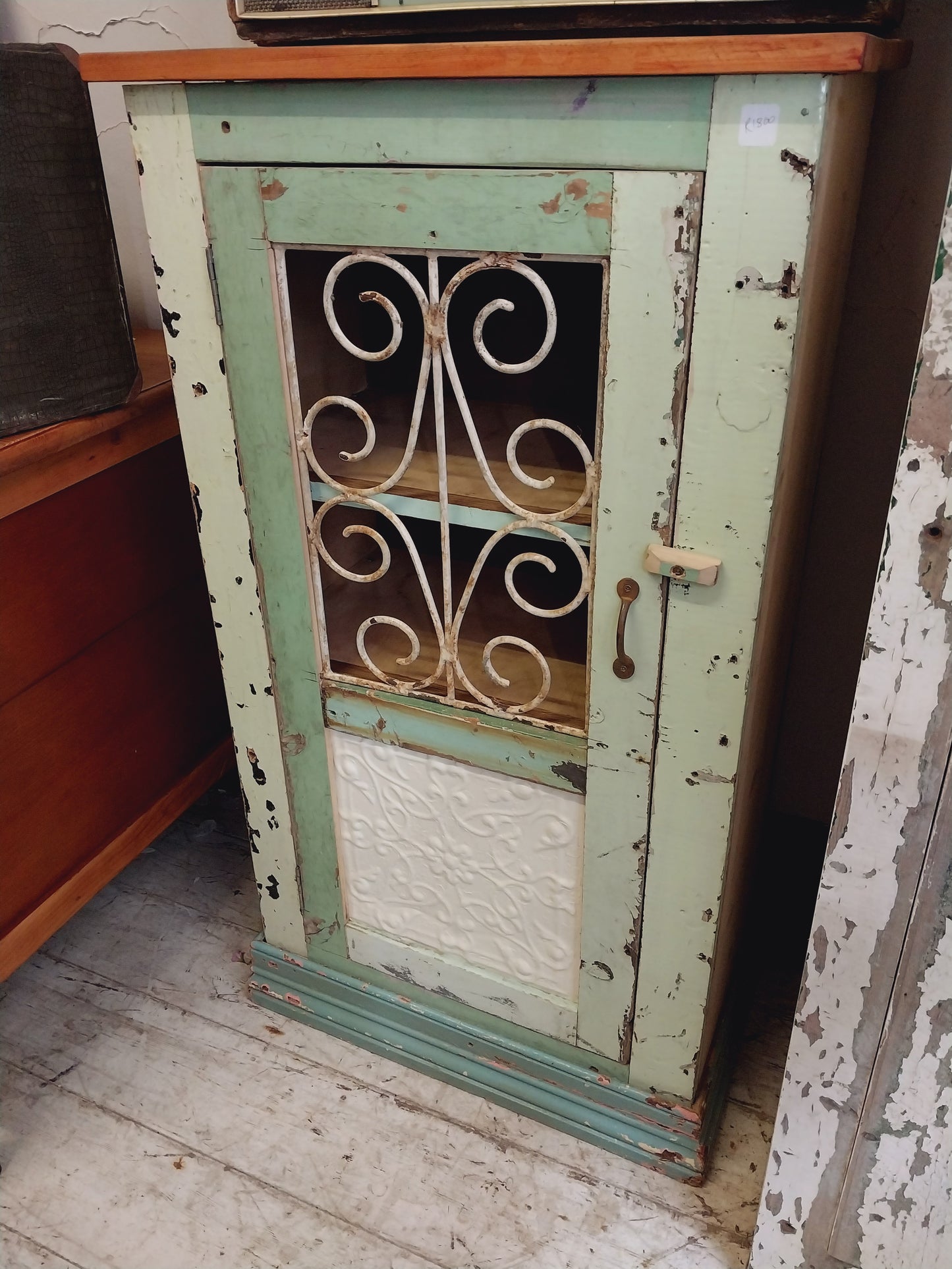 Rustic green cupboard