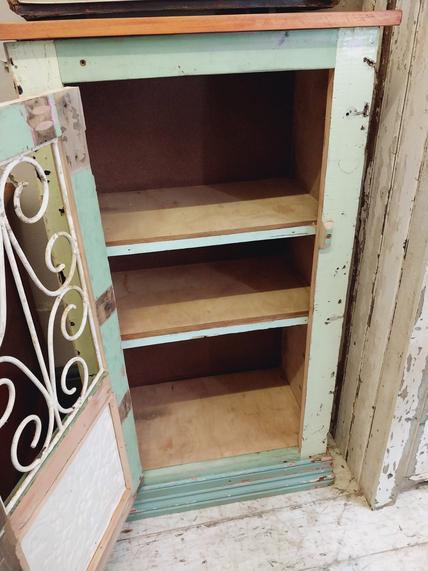 Rustic green cupboard