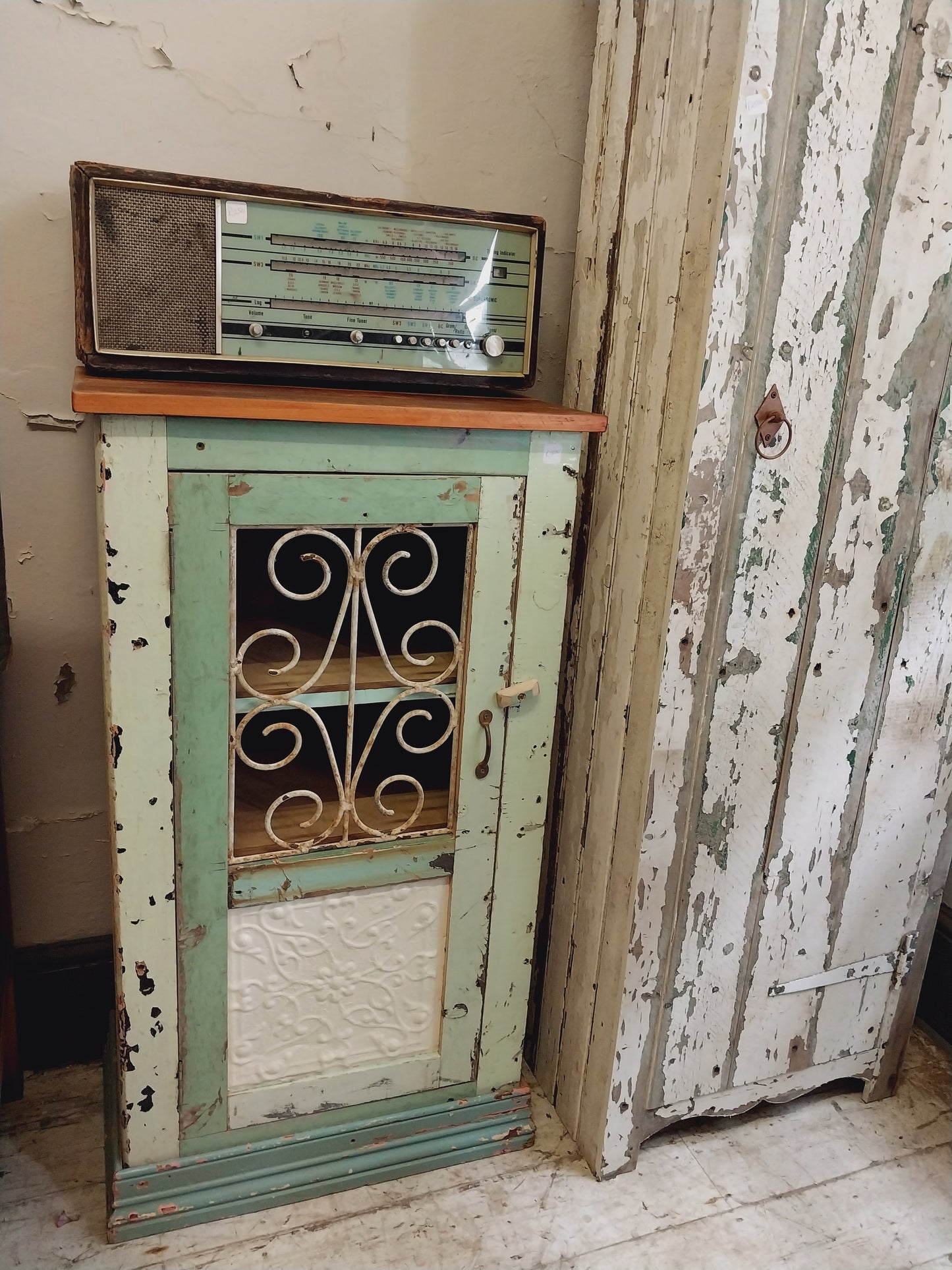 Rustic green cupboard