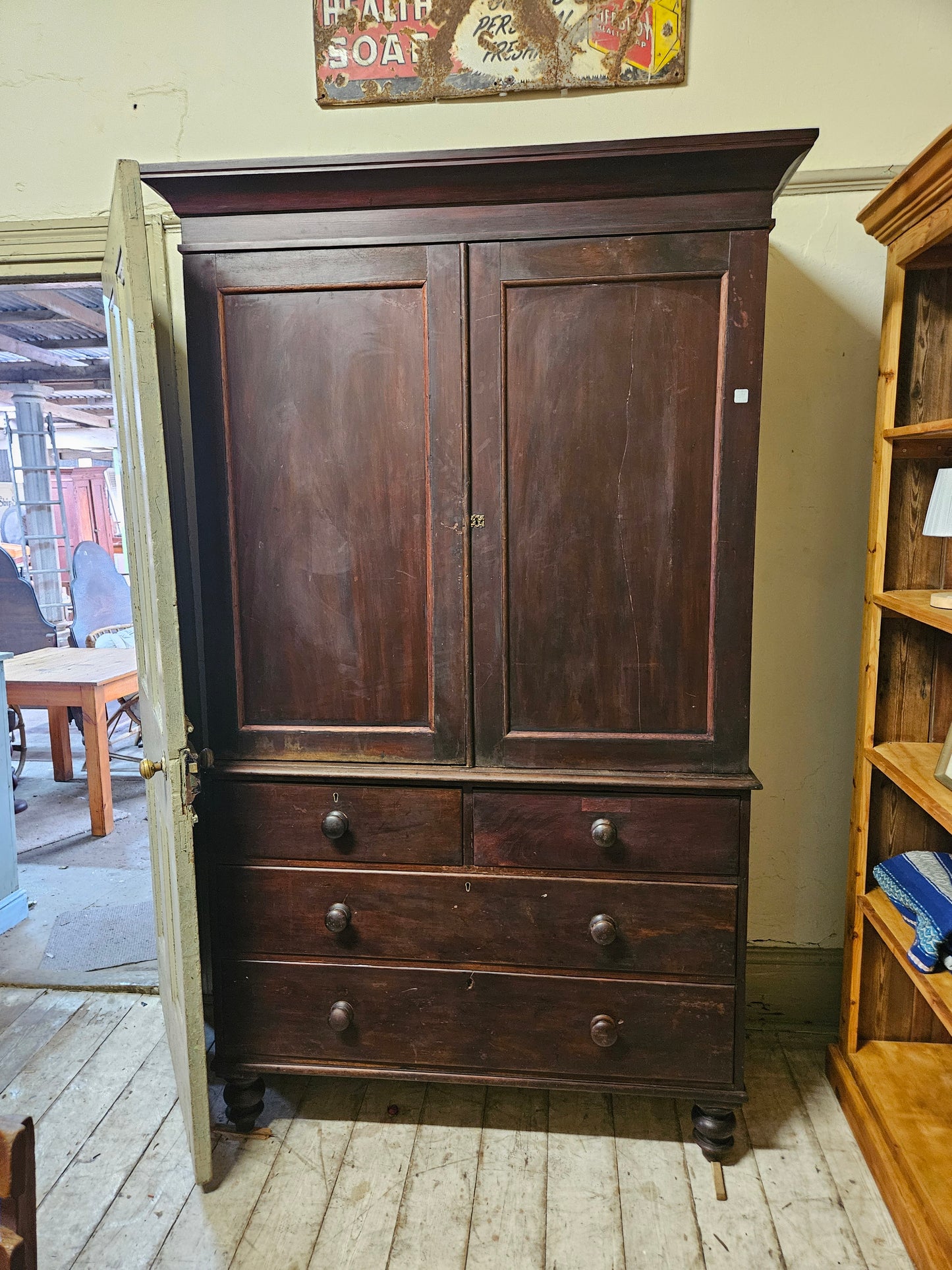 Original antique linen press