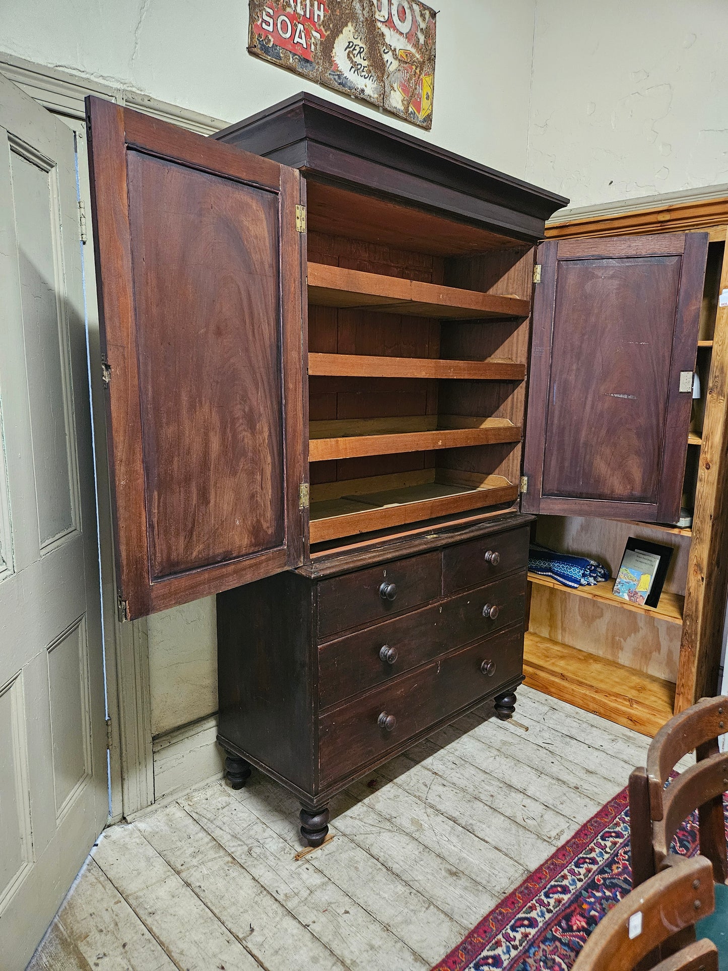 Original antique linen press