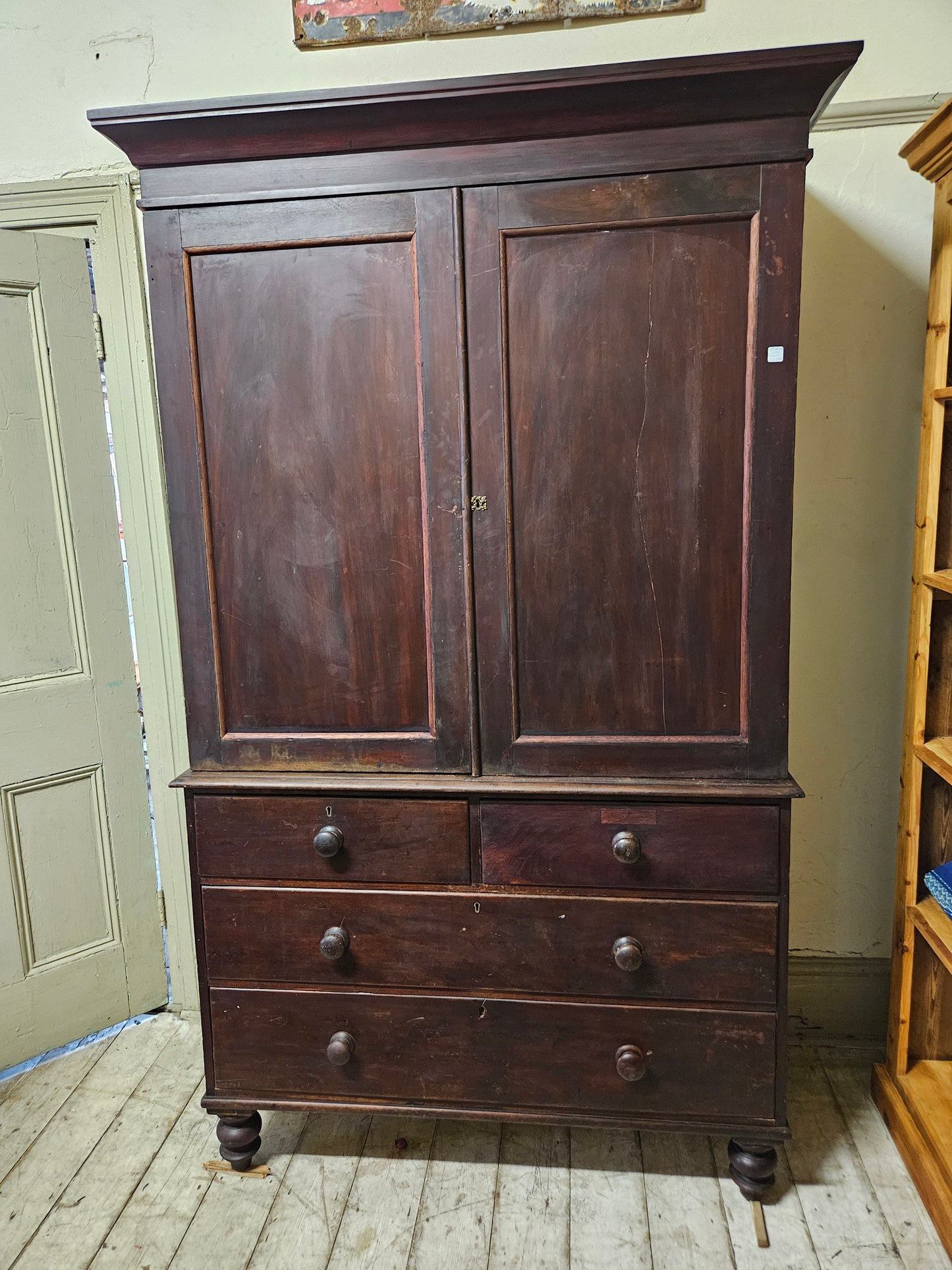Original antique linen press