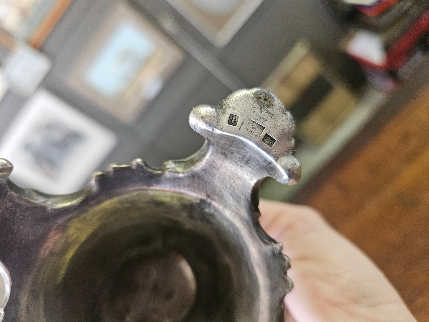 Art Nouveau, silver plated WMF vase with cherubs