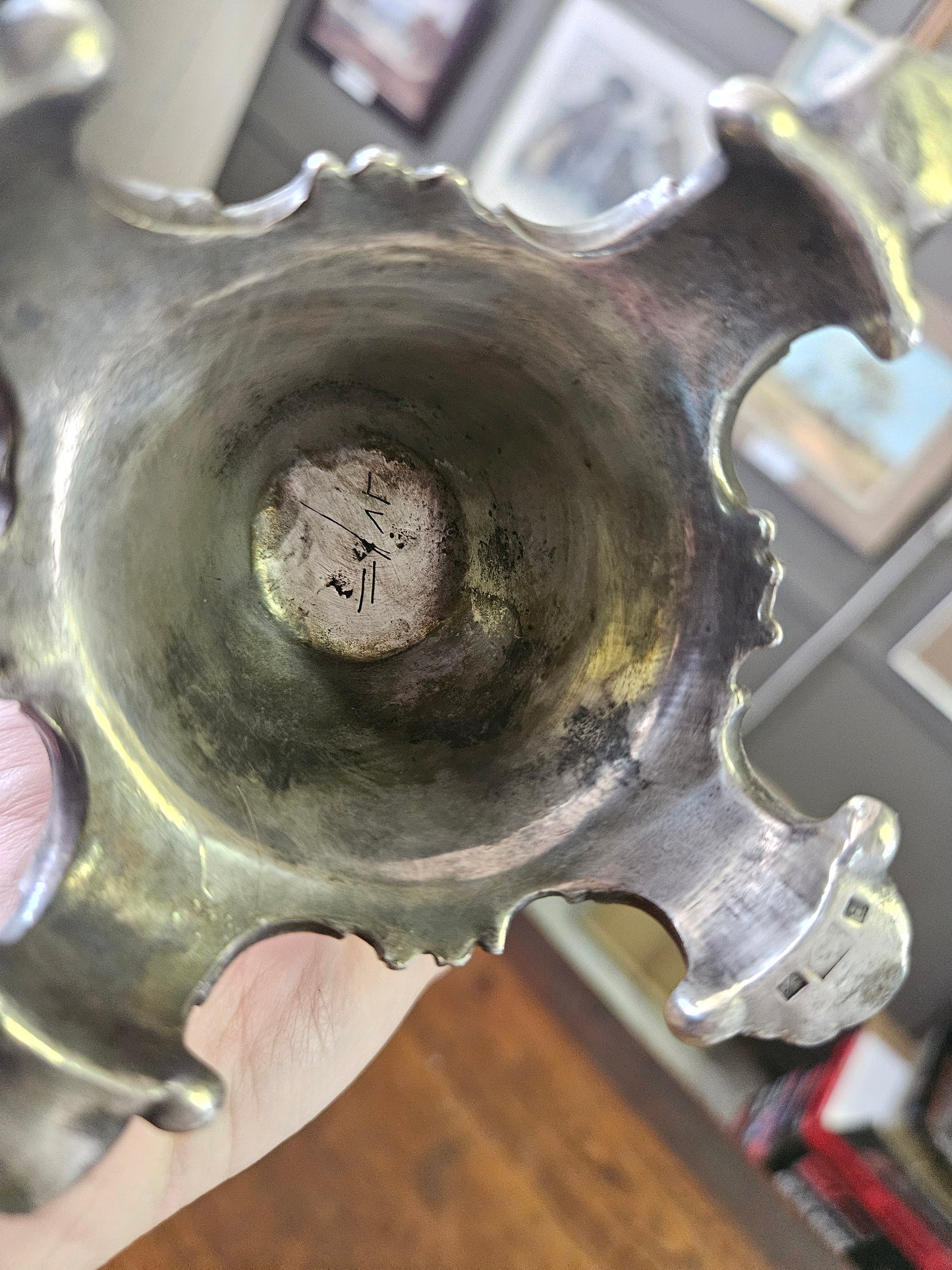 Art Nouveau, silver plated WMF vase with cherubs
