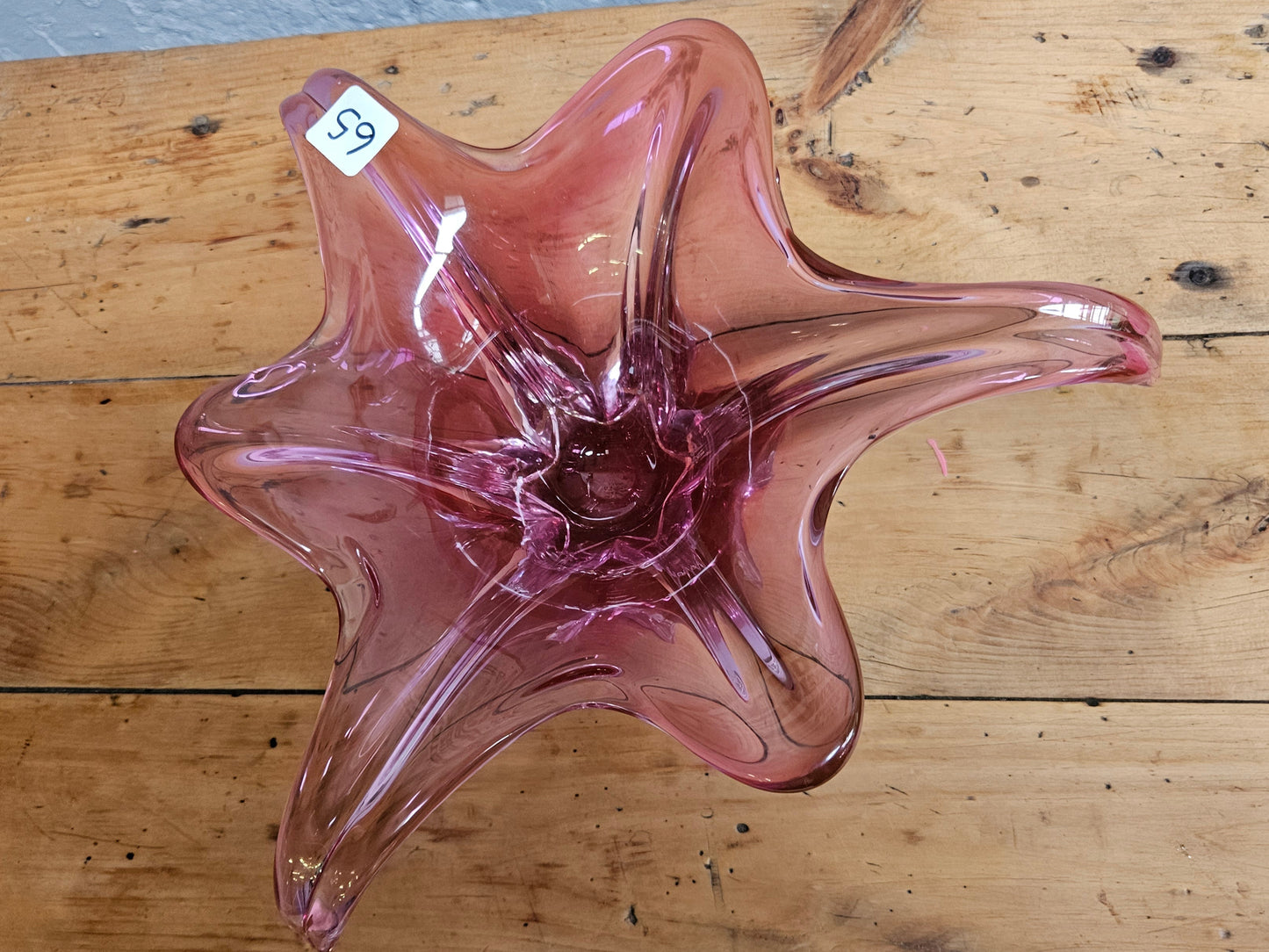 Pink Murano glass bowl