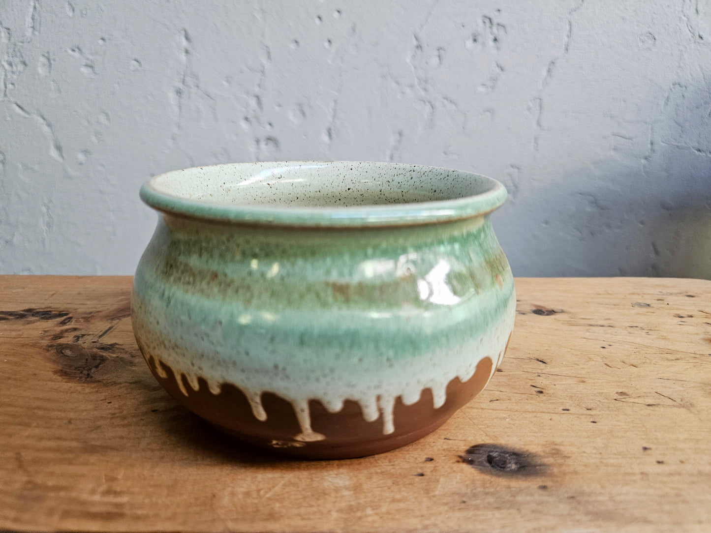 Small drip glaze pottery dish