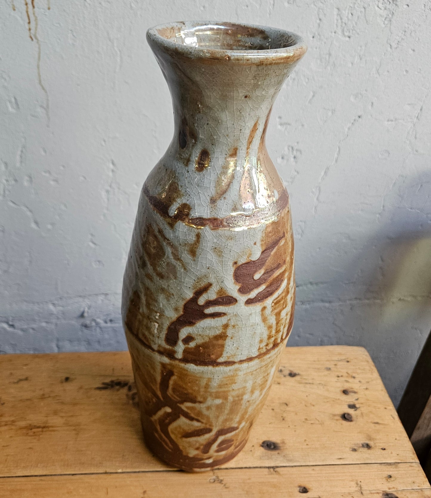 Tall pottery vase