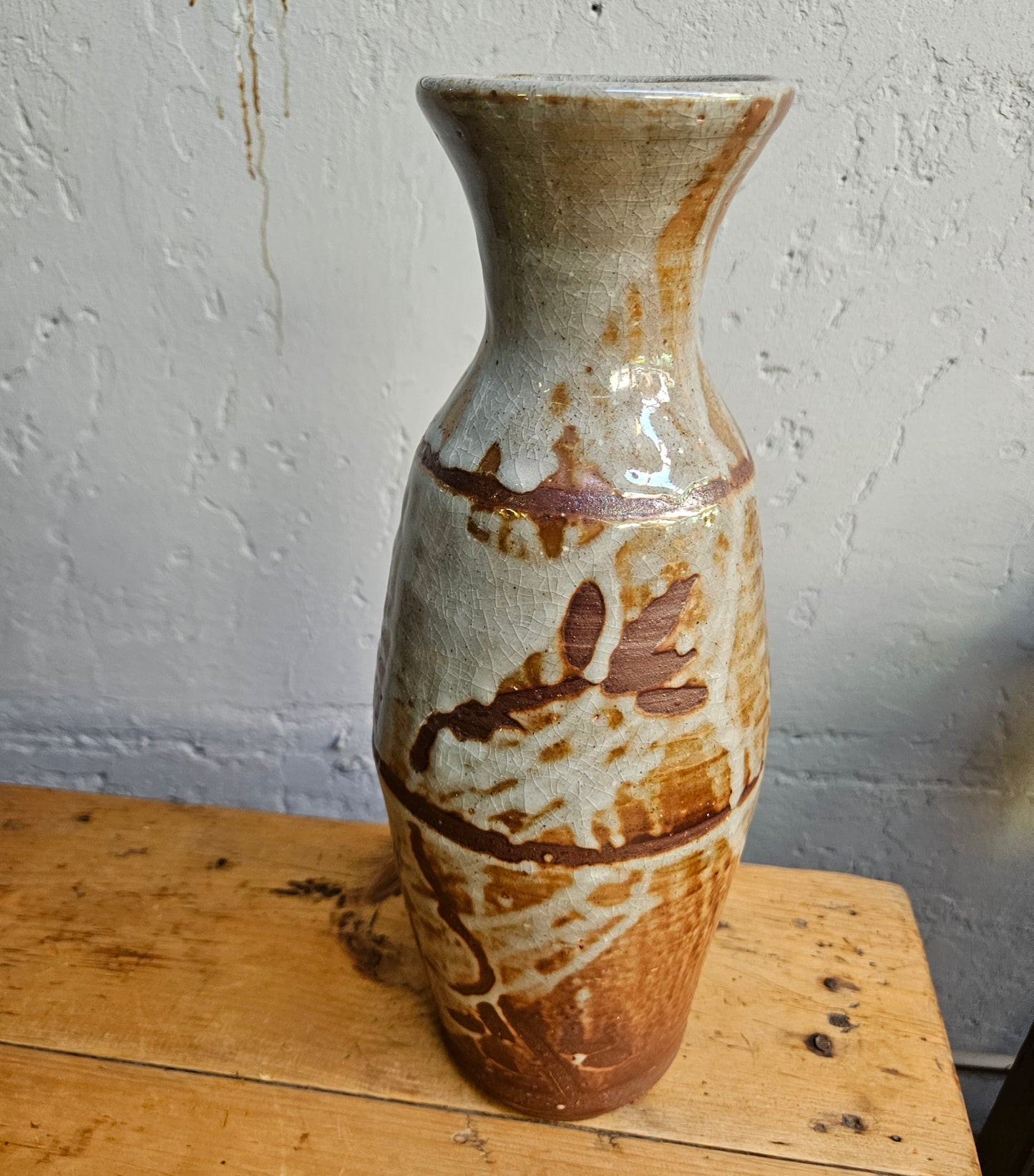 Tall pottery vase