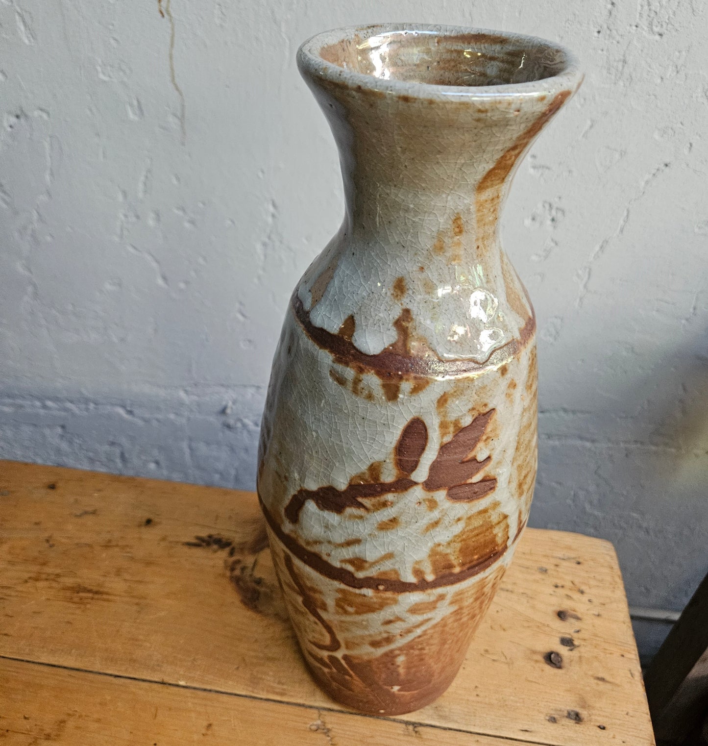 Tall pottery vase