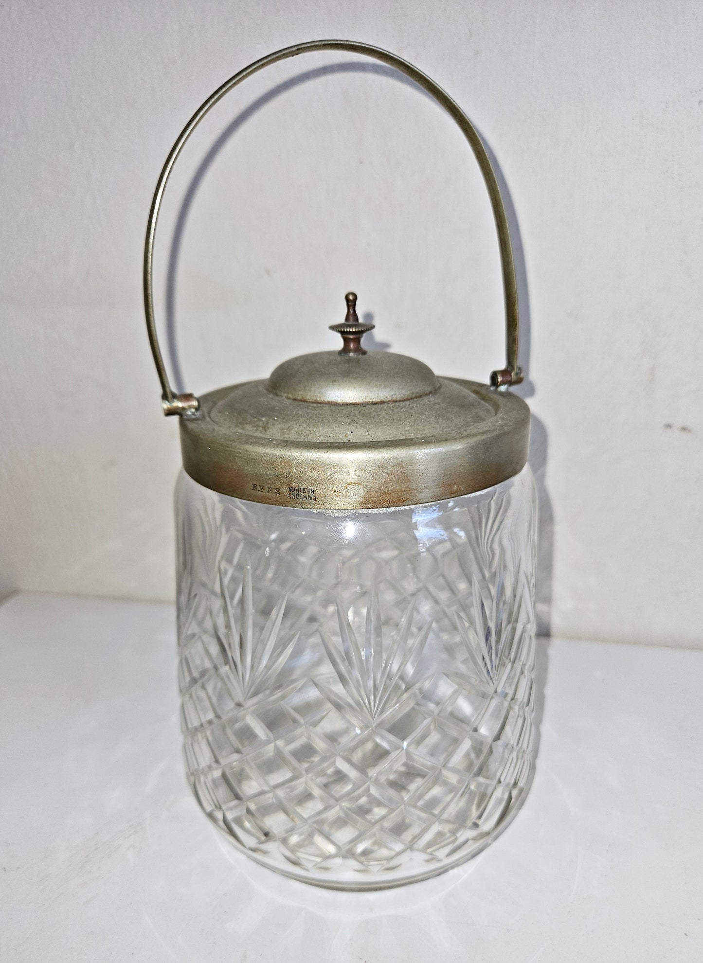 Crystal glass biscuit barrel