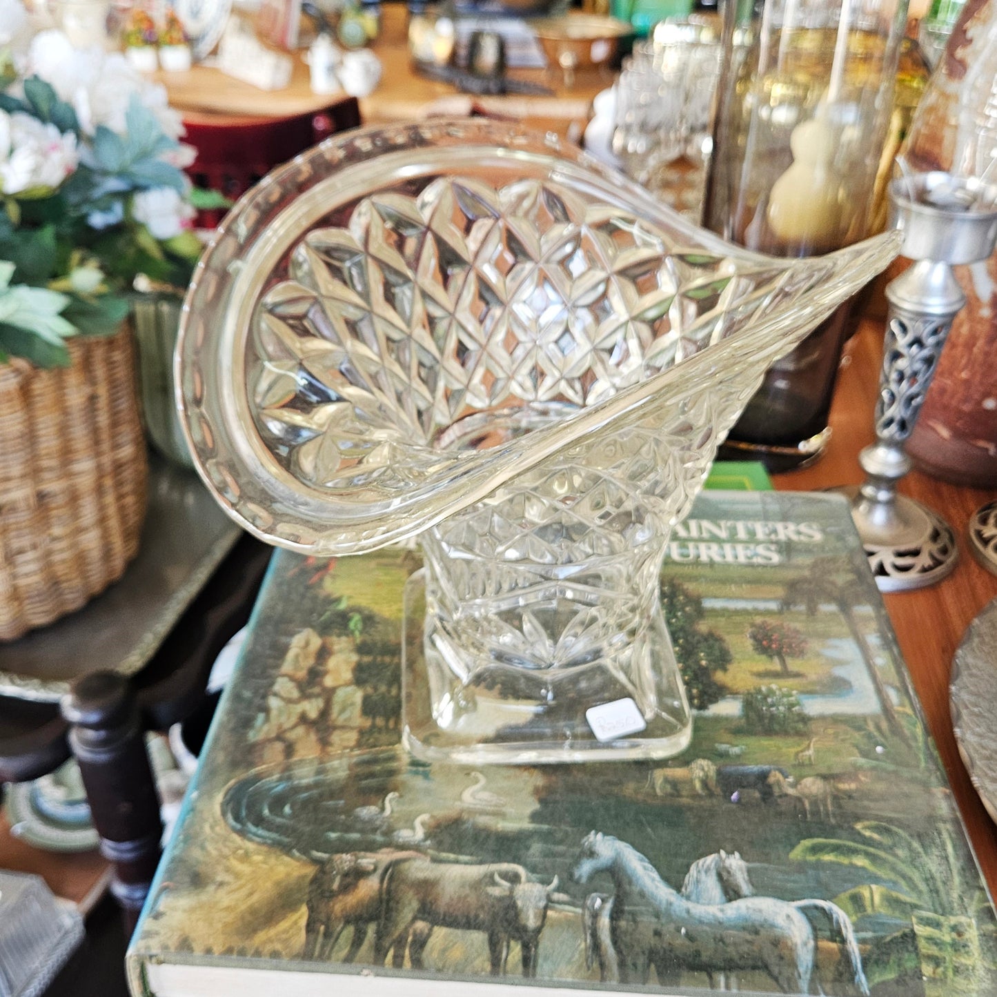 Pressed glass vase