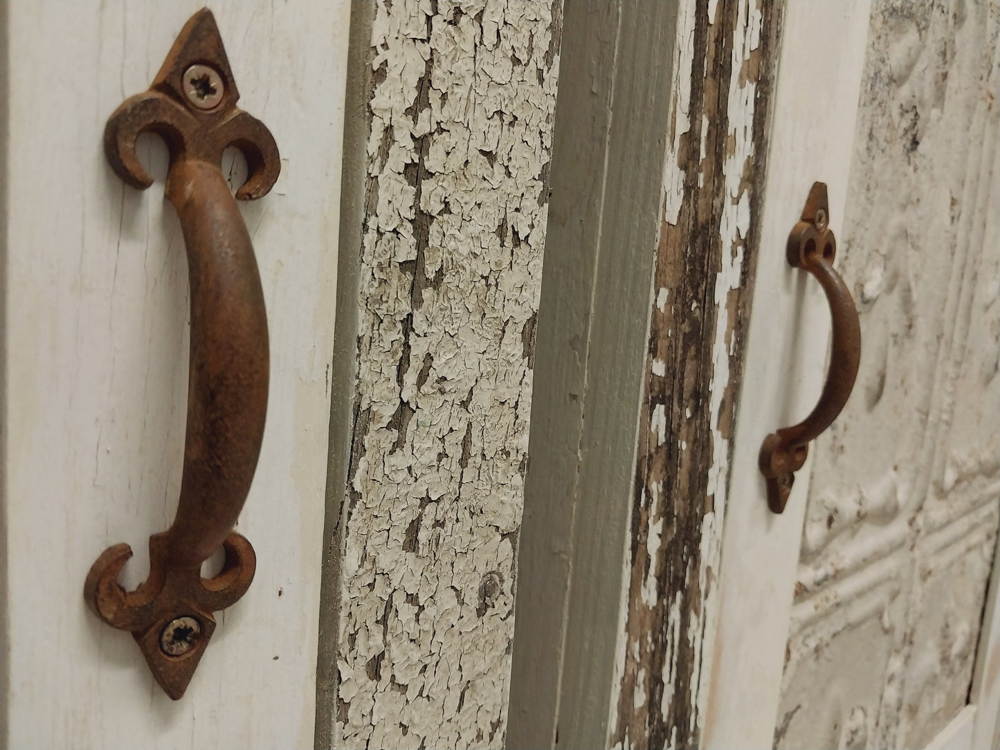 Pair of rustic bedside pedestals