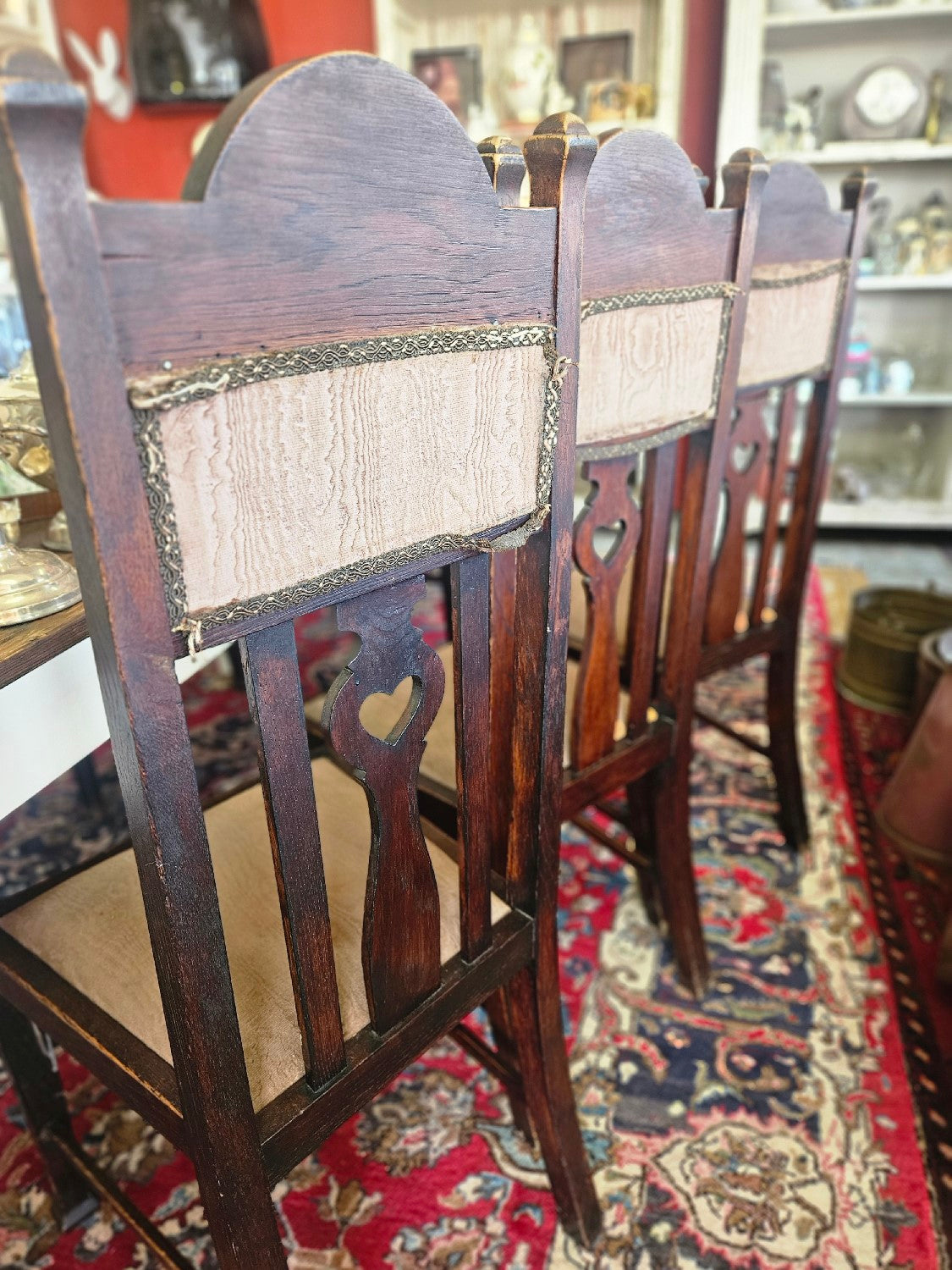Set of 8 oak dining room chairs