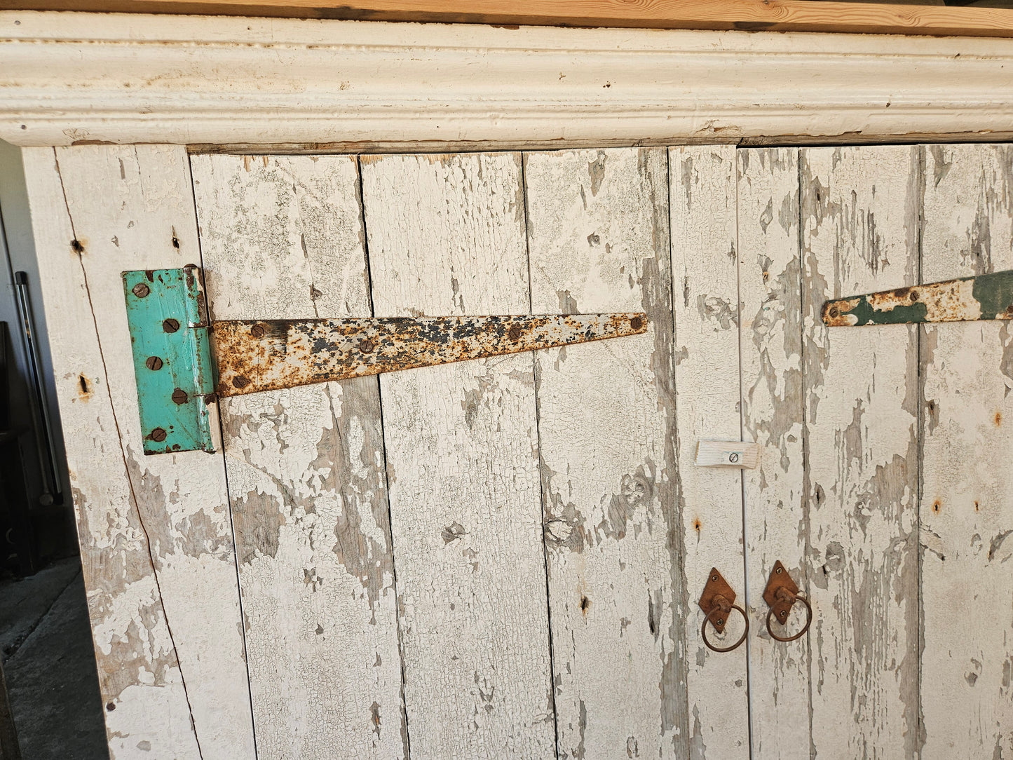 Rustic cupboard with shelves