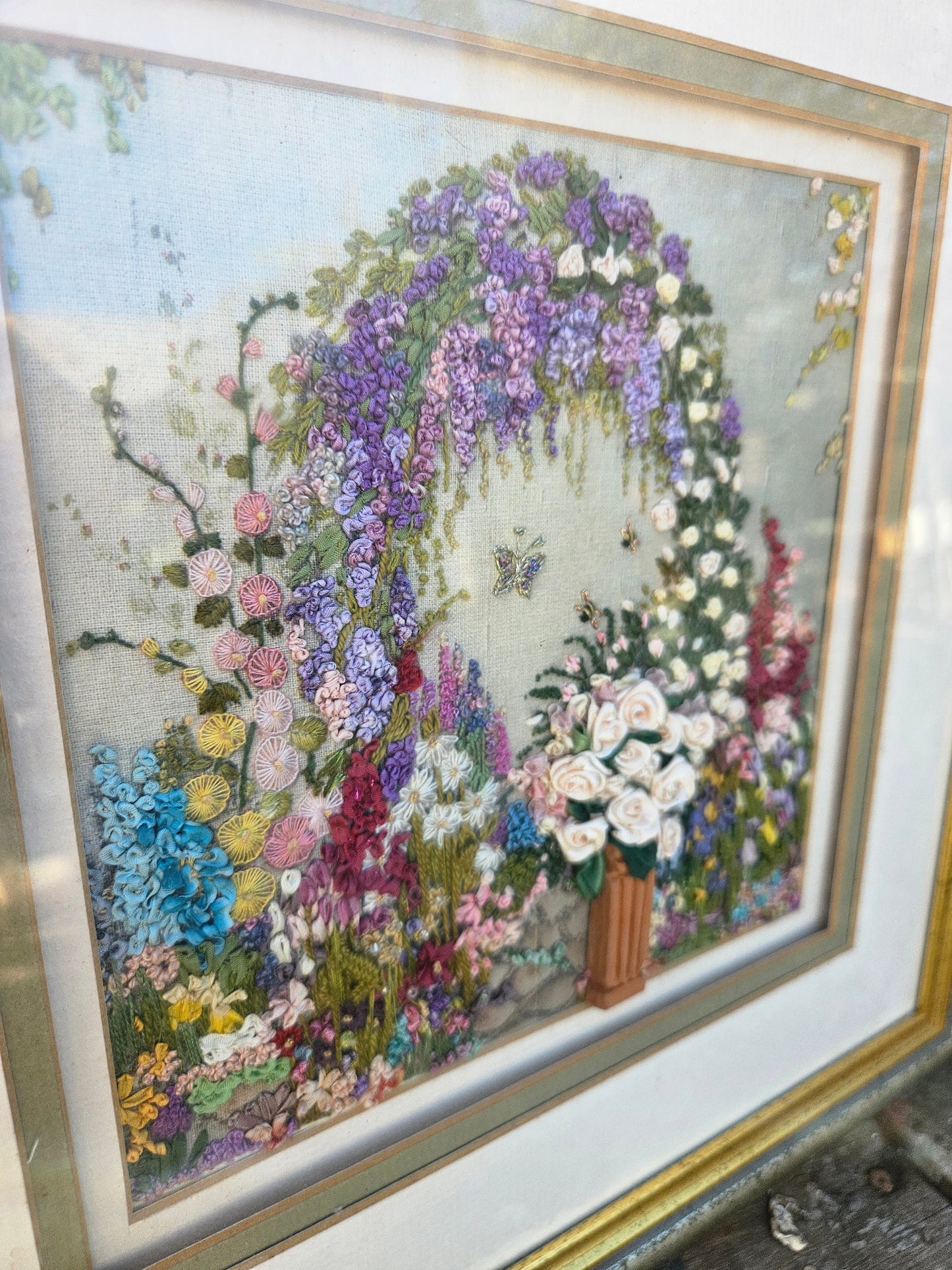 Secret garden embroidered picture
