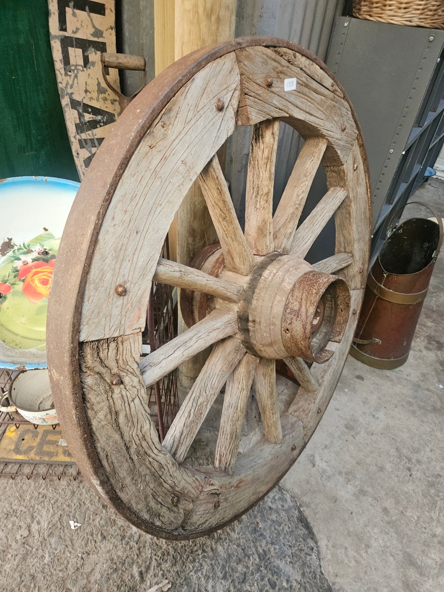 Original antique wagon wheel