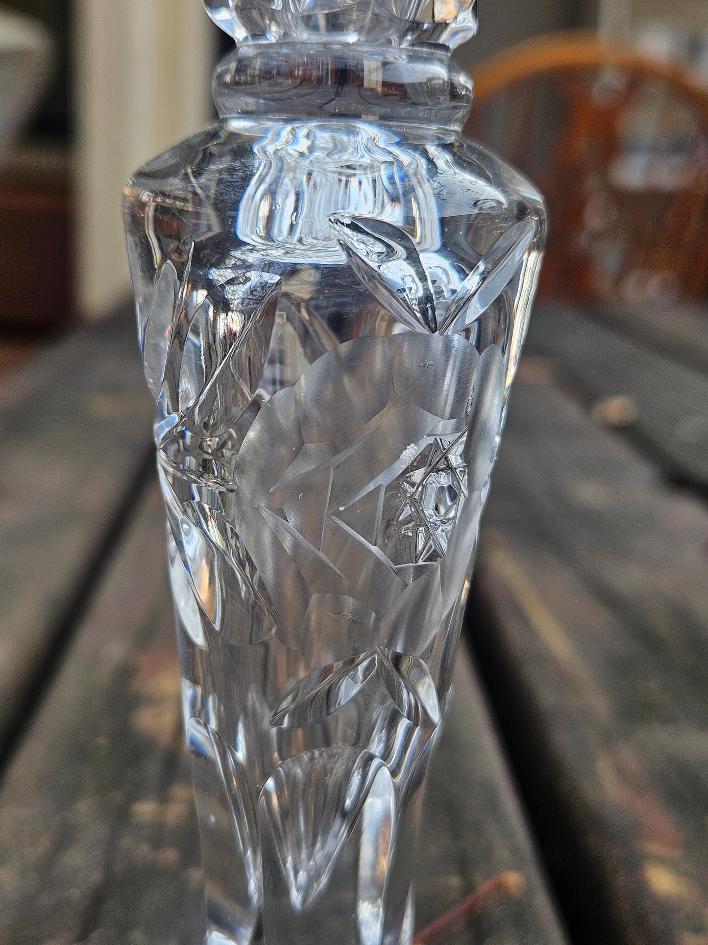 Pair of Rose-cut crystal candlestick holders