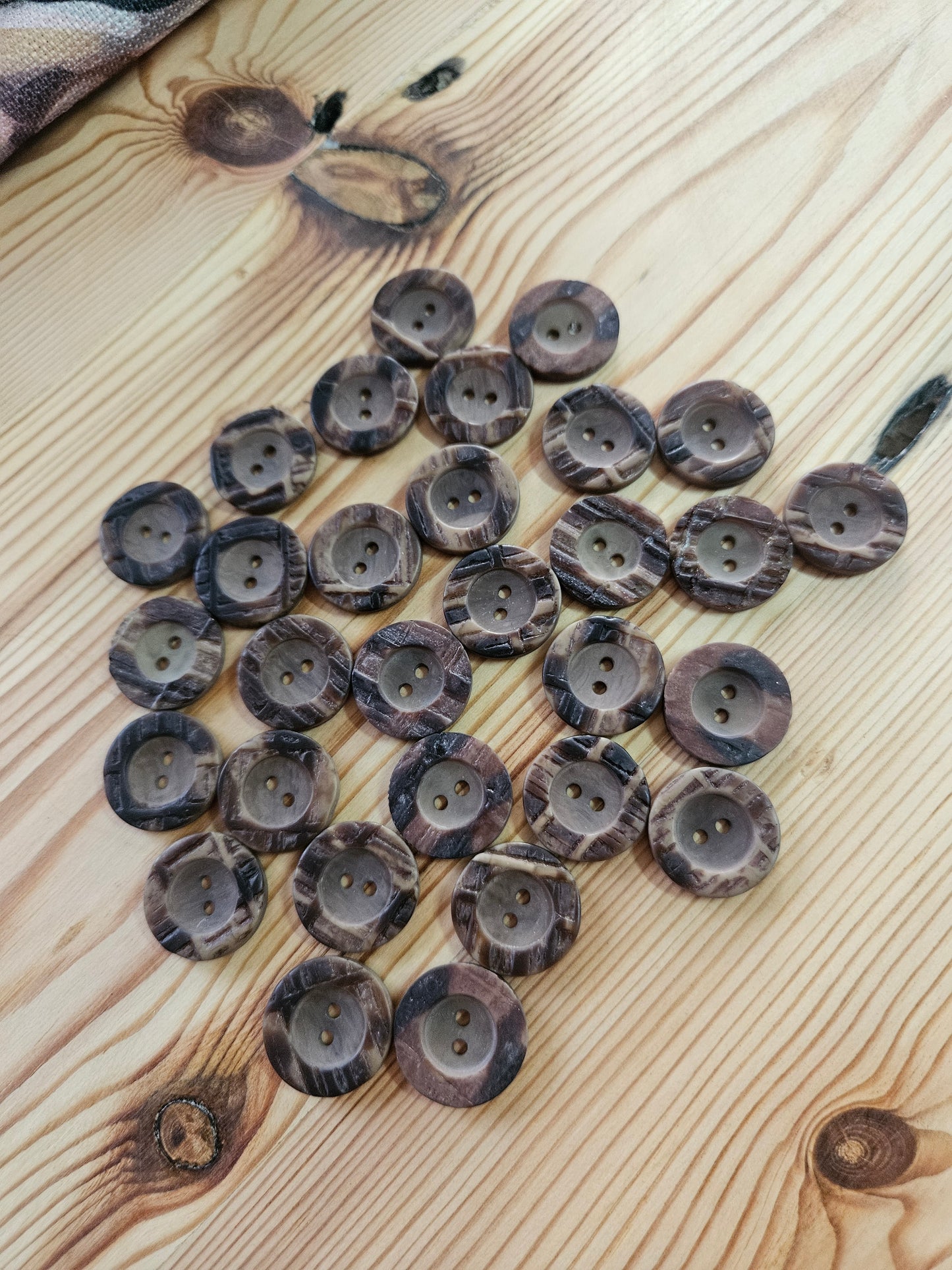 Textured brown buttons