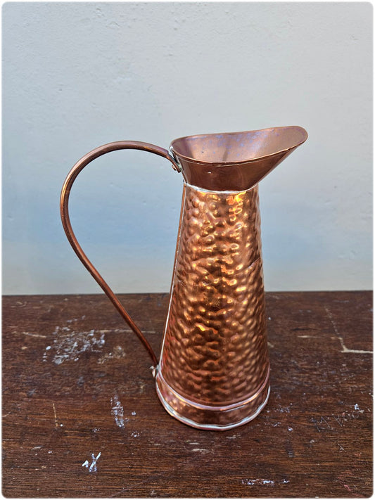 Mid-century hammered copper pitcher (smaller)
