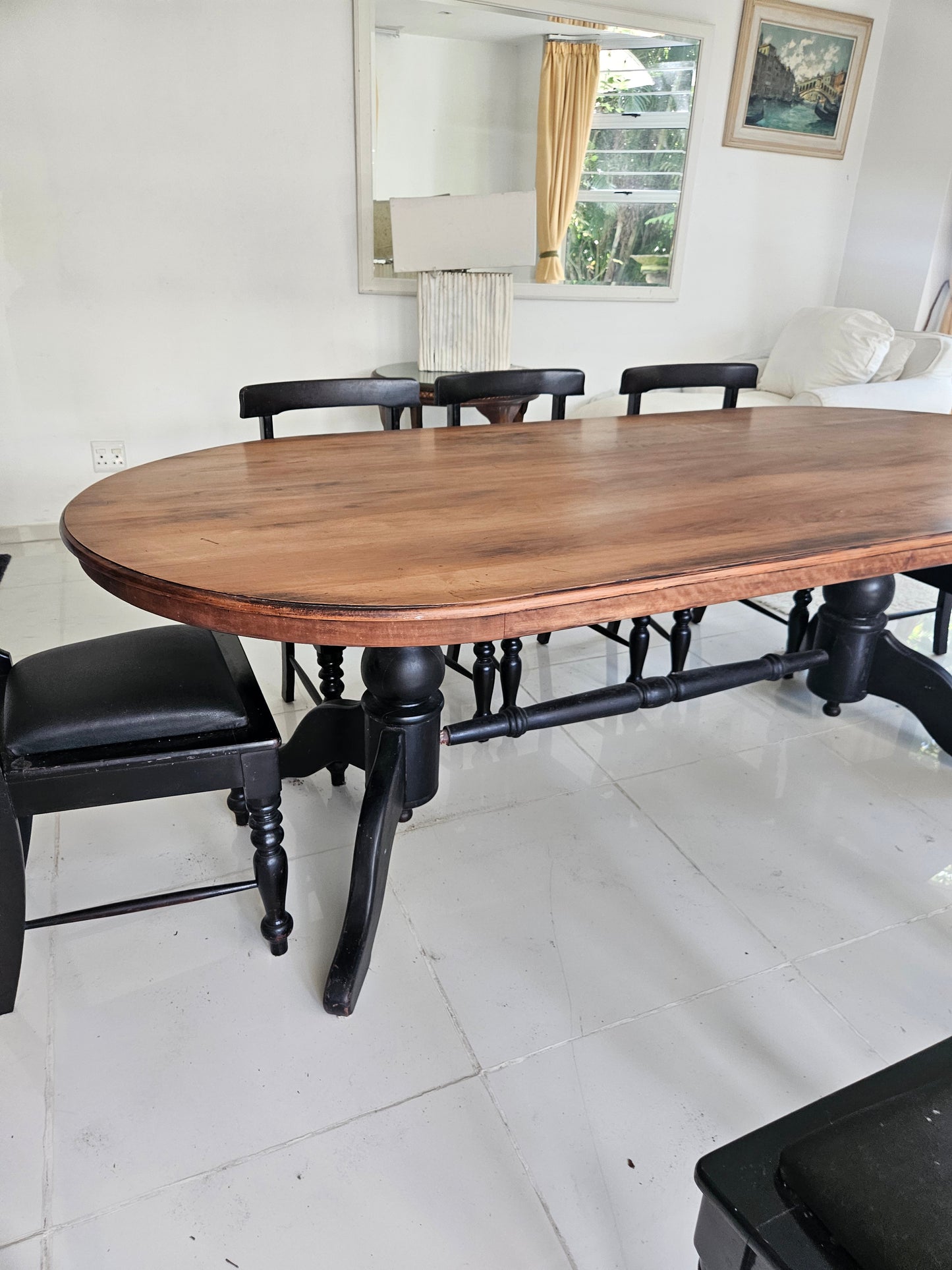 Smart dining room table and 8 chairs