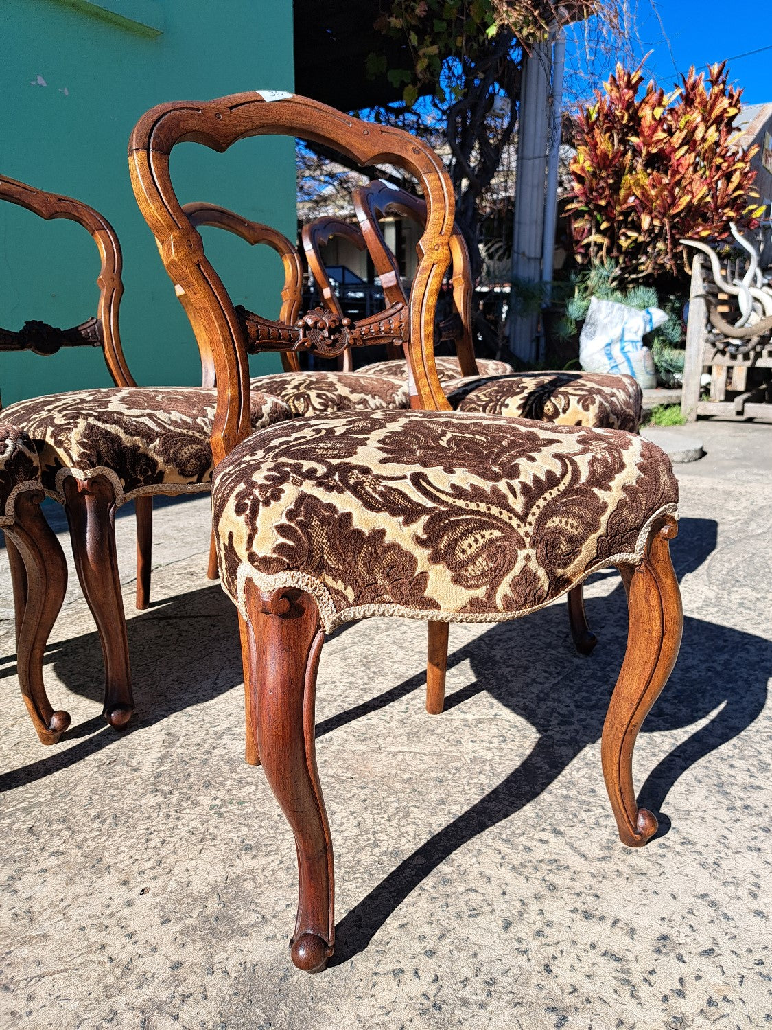 Set of 6 Walnut Dining room chairs