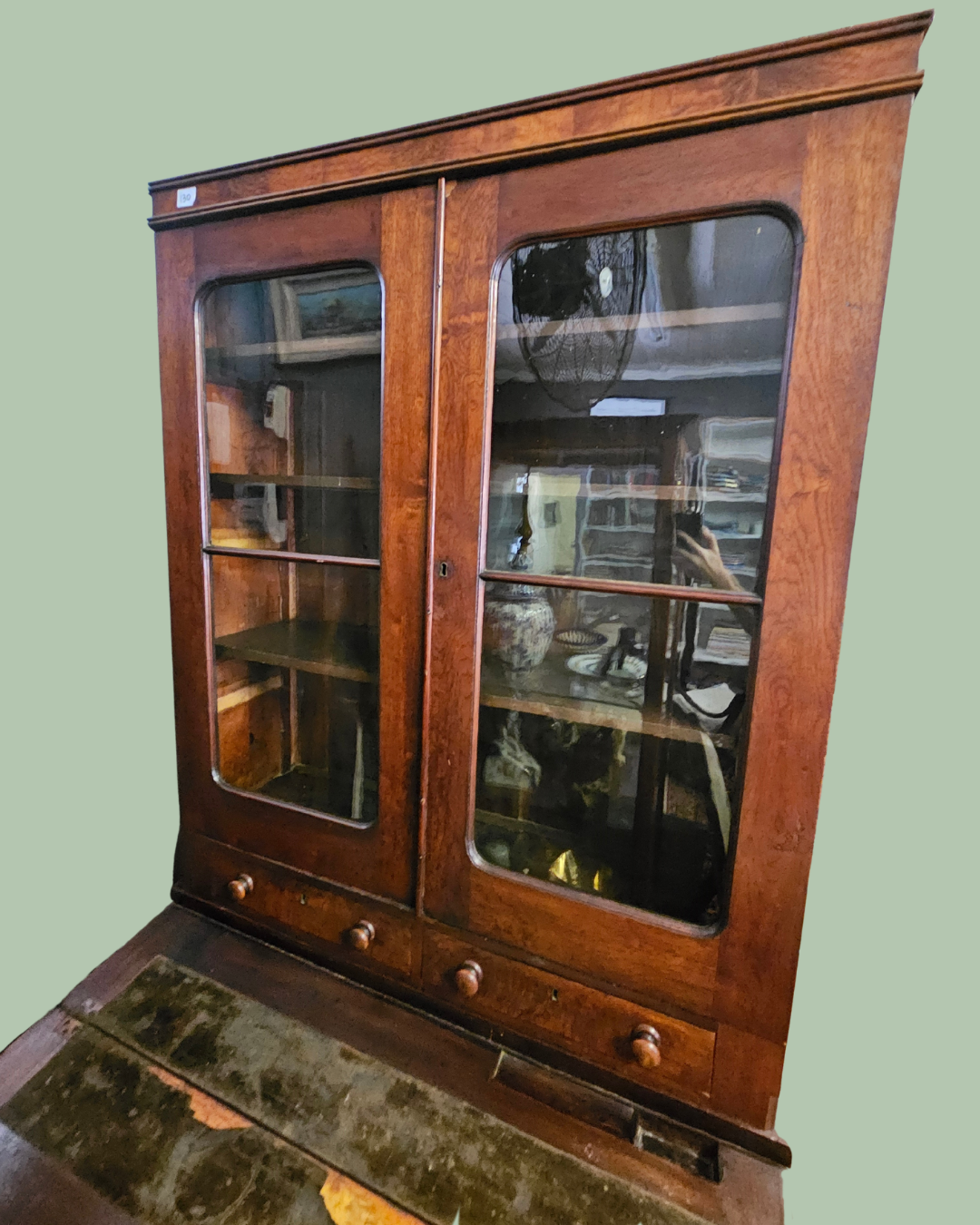 Victorian bookcase bureau