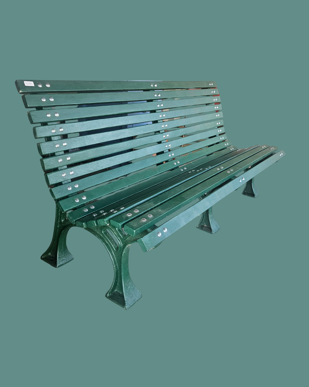Green garden bench