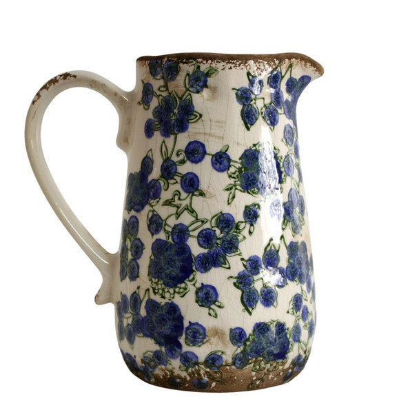 Blue & green floral Jug