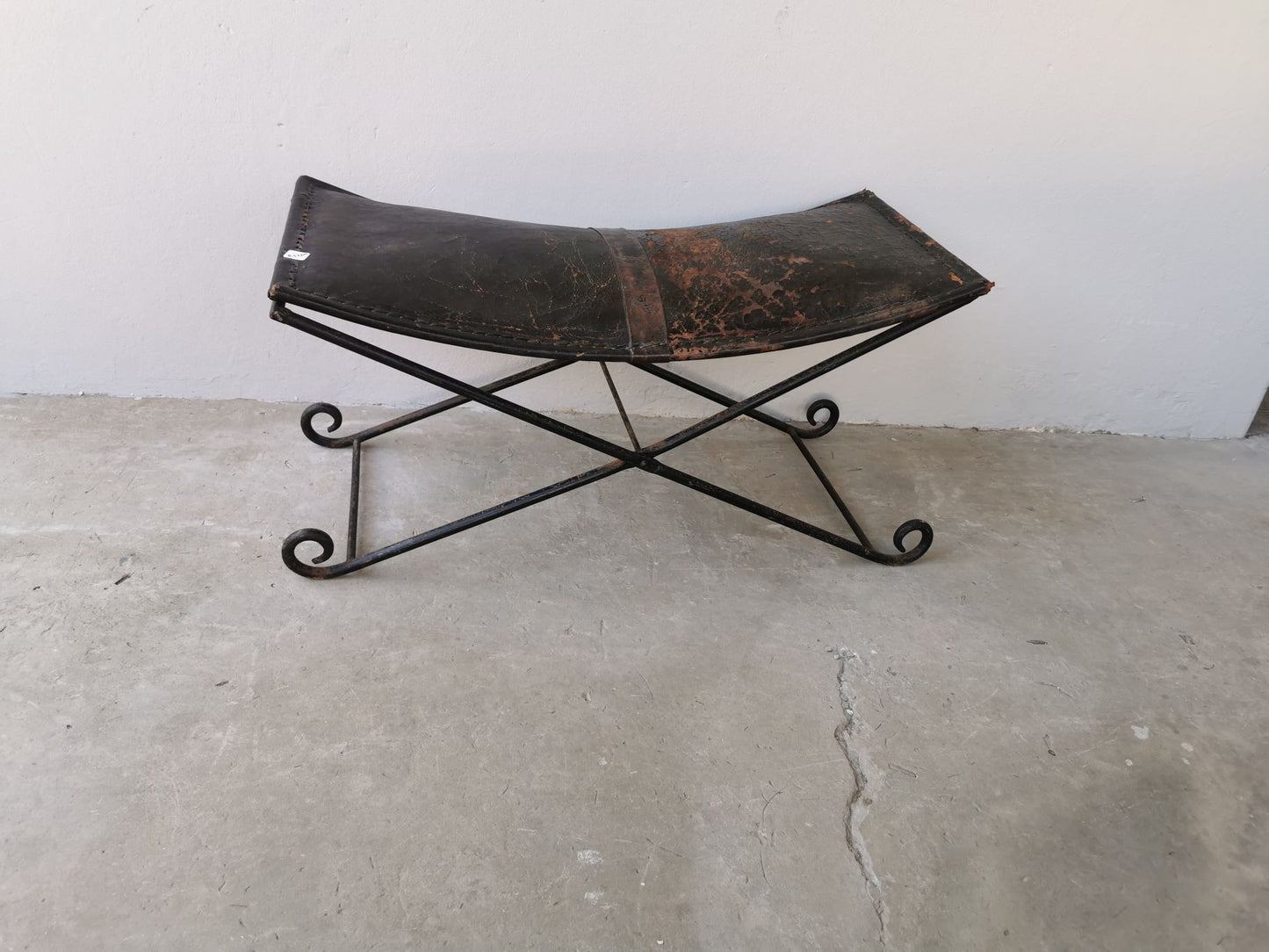 Leather topped bench