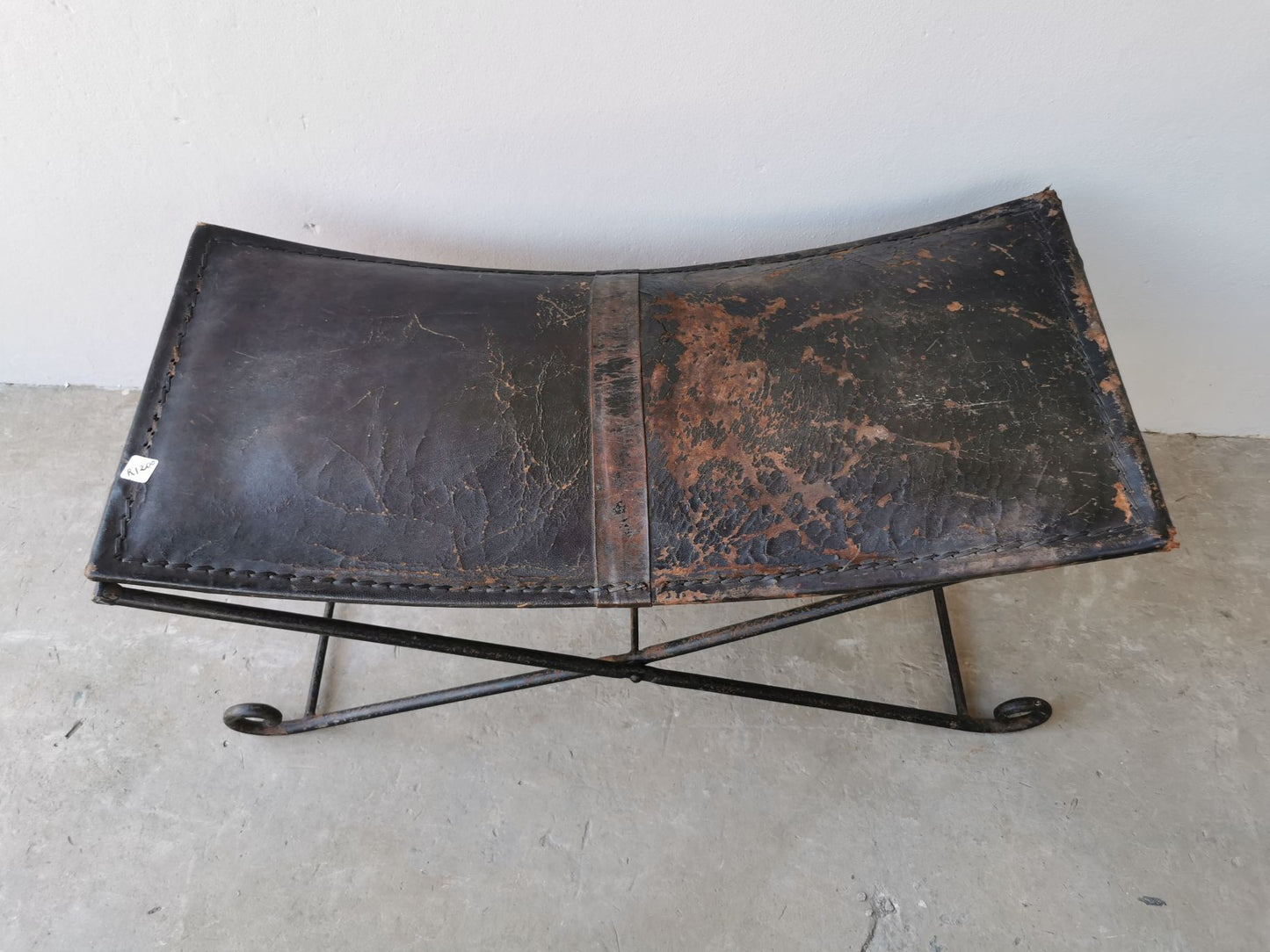 Leather topped bench
