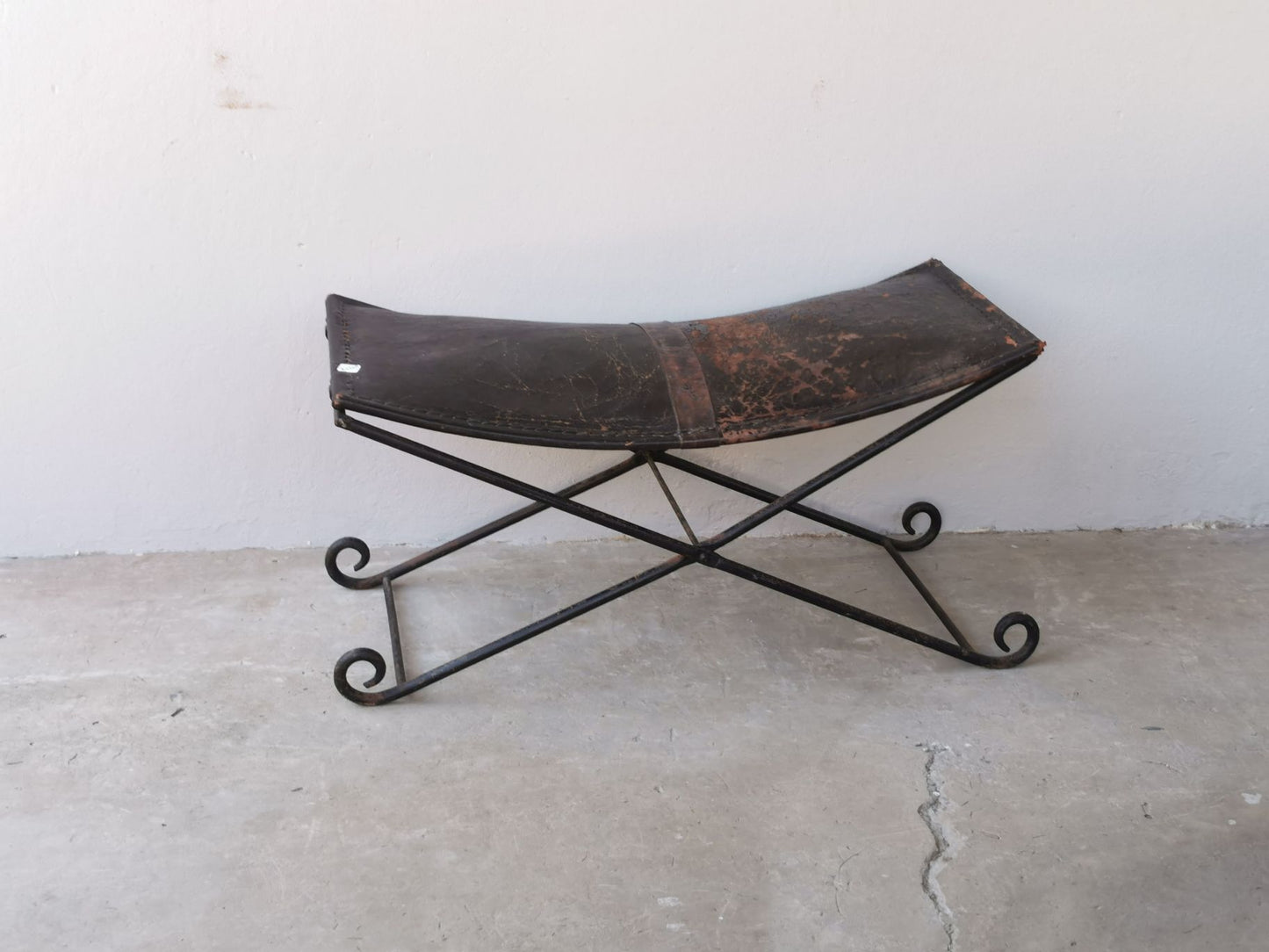 Leather topped bench