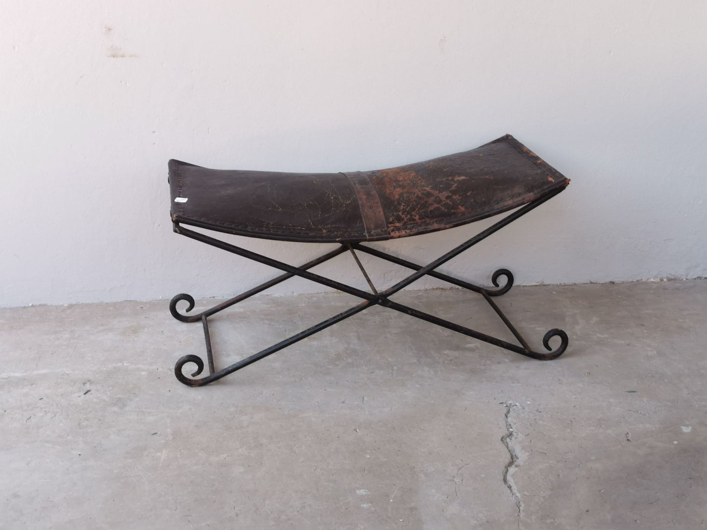 Leather topped bench