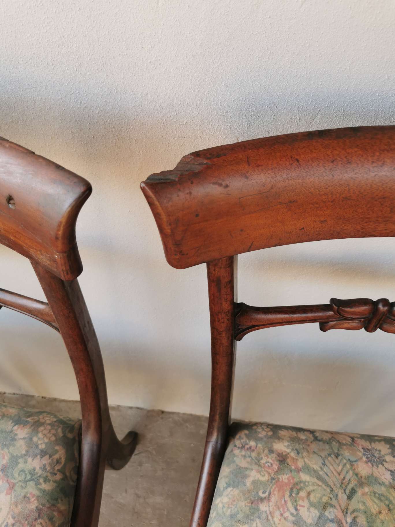 Set of 6 Victorian, mahogany dining chairs