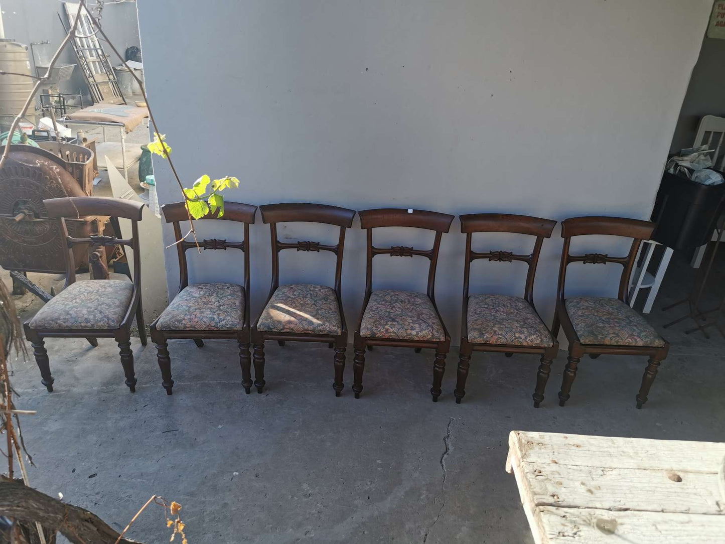 Set of 6 Victorian, mahogany dining chairs