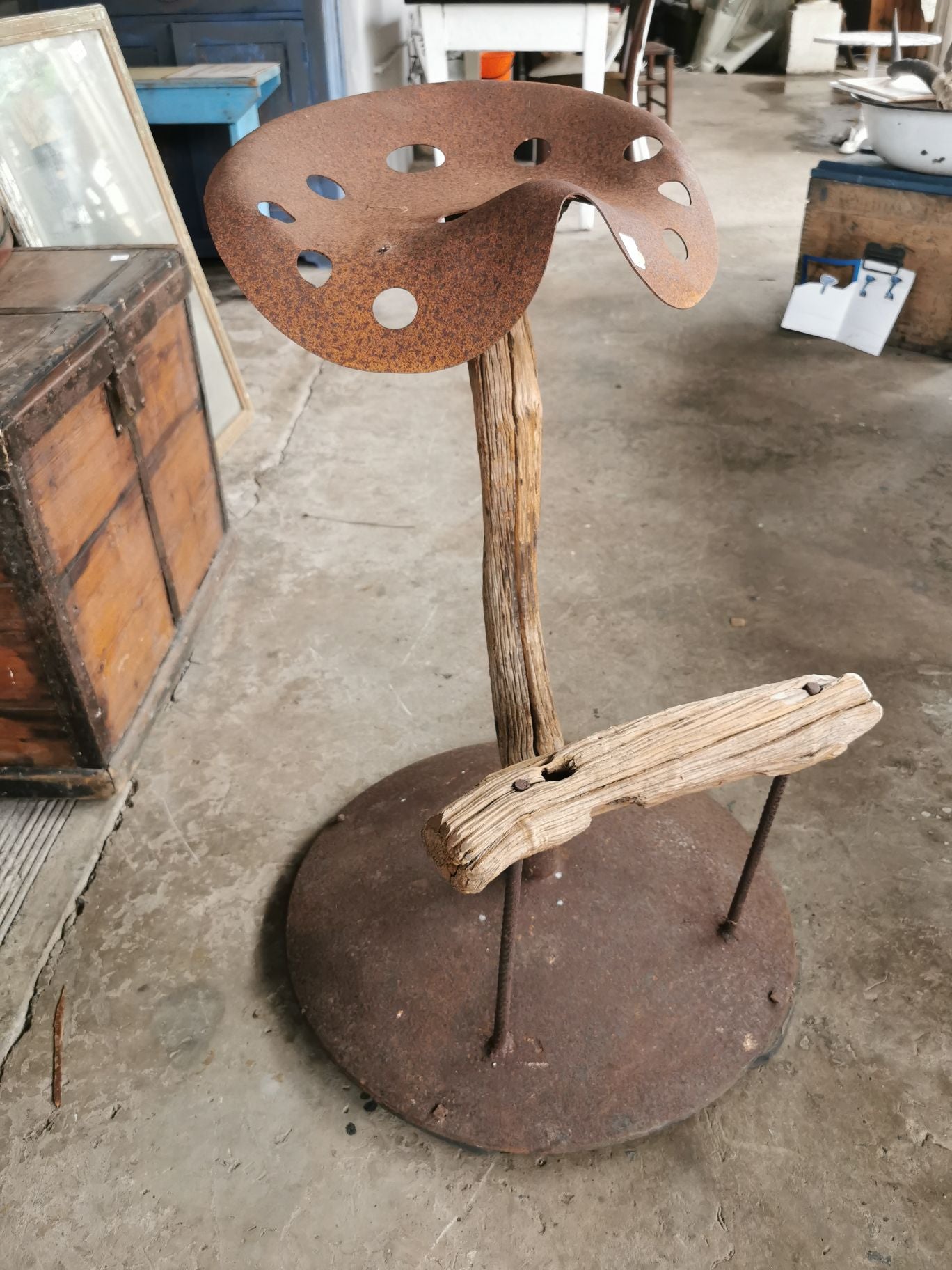 Steampunk Rustic stool