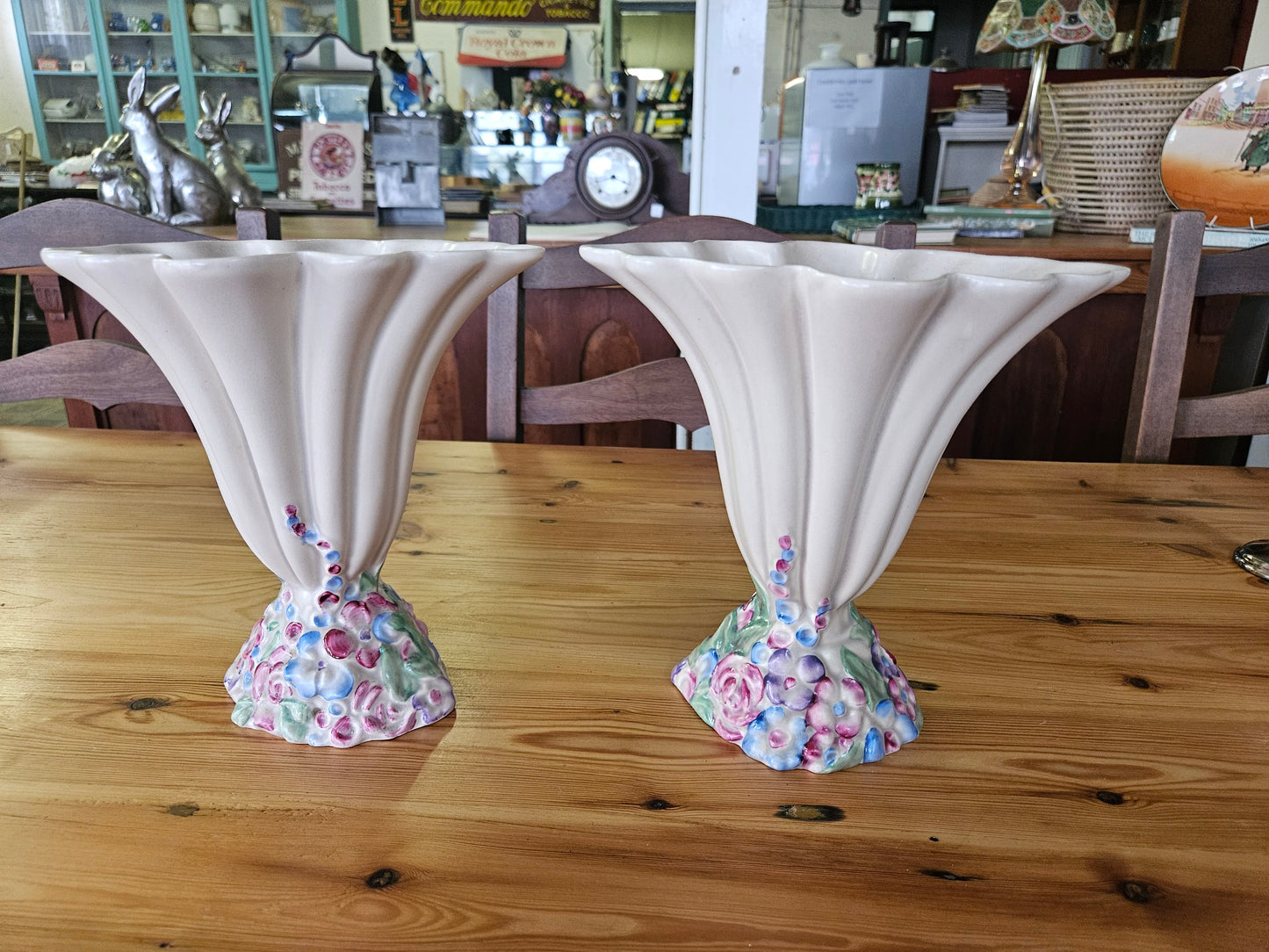 Pair Clarice Cliff vases