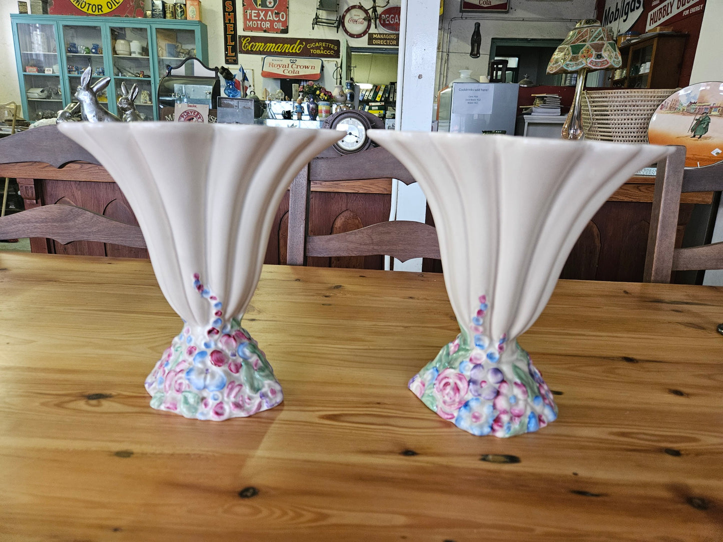 Pair Clarice Cliff vases