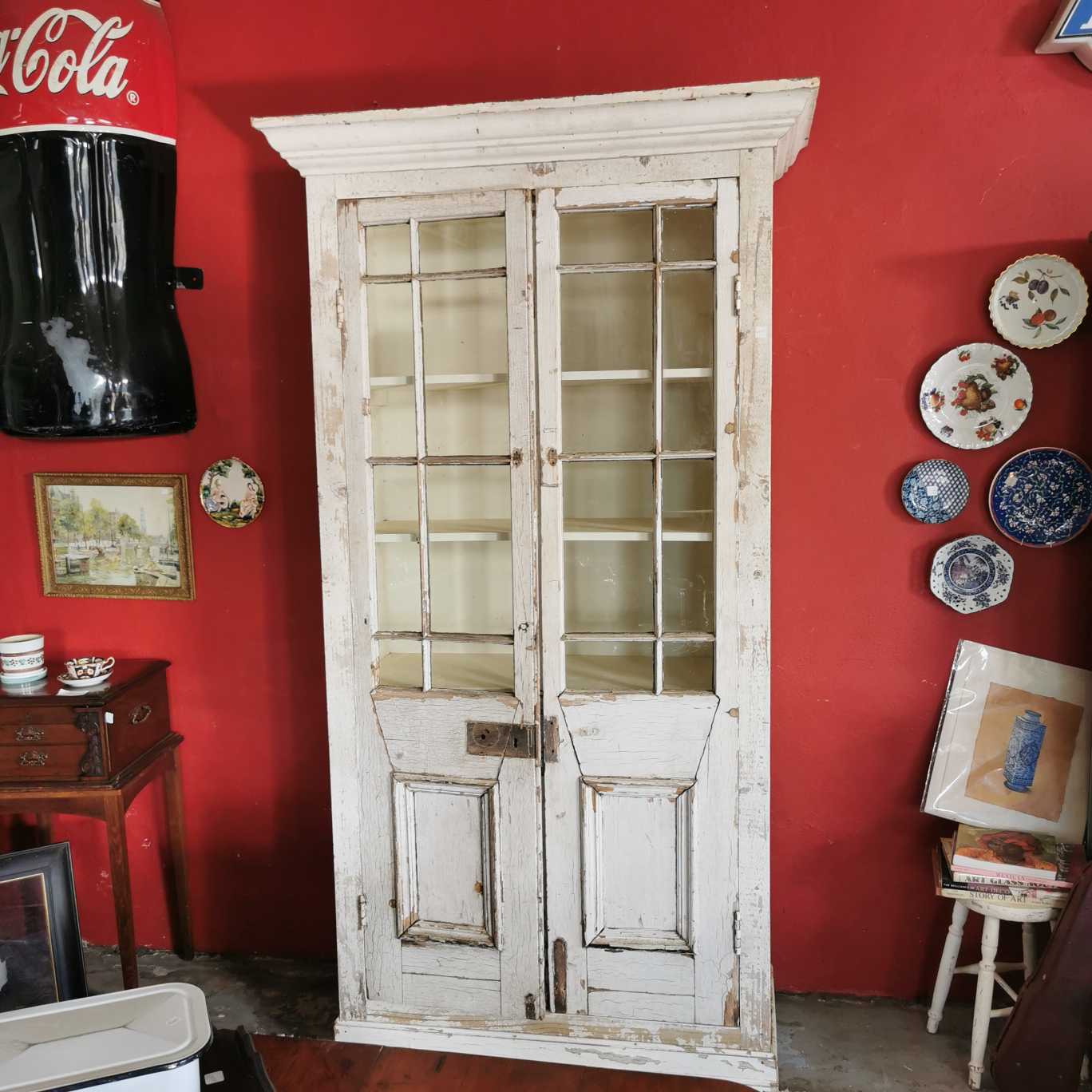 Large Rustic Cabinet with Glass doors