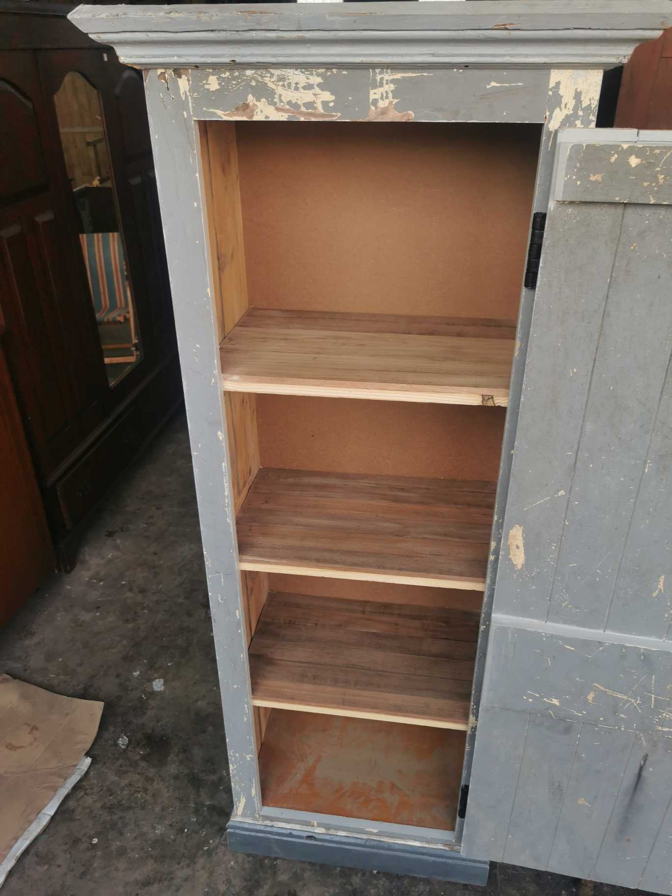 Tall grey rustic cupboard
