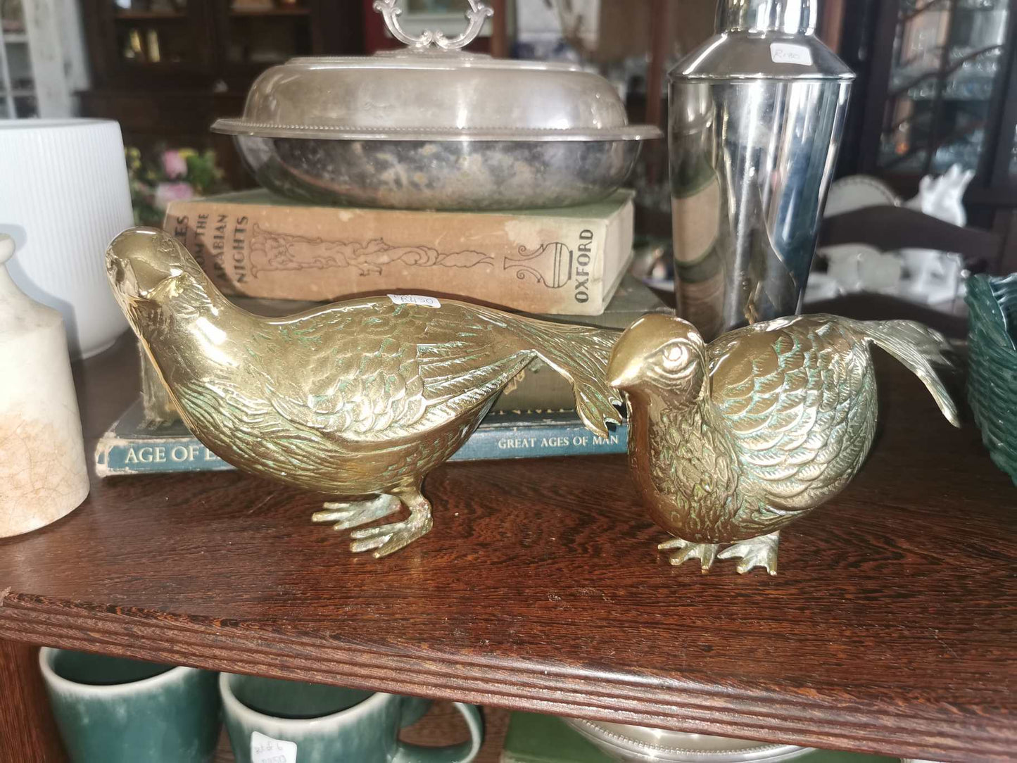 Pair of Brass Pheasants