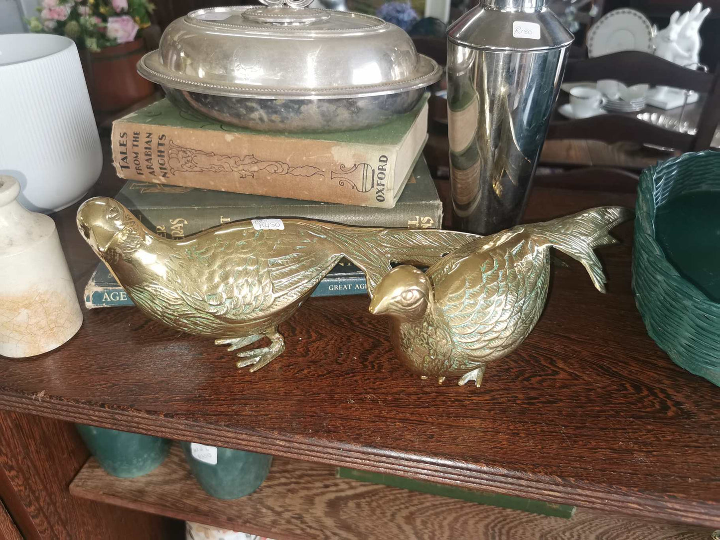 Pair of Brass Pheasants