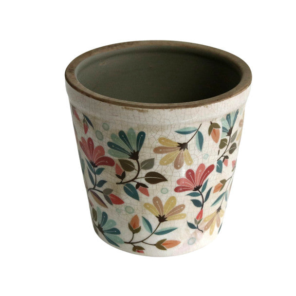 Pastel floral pot